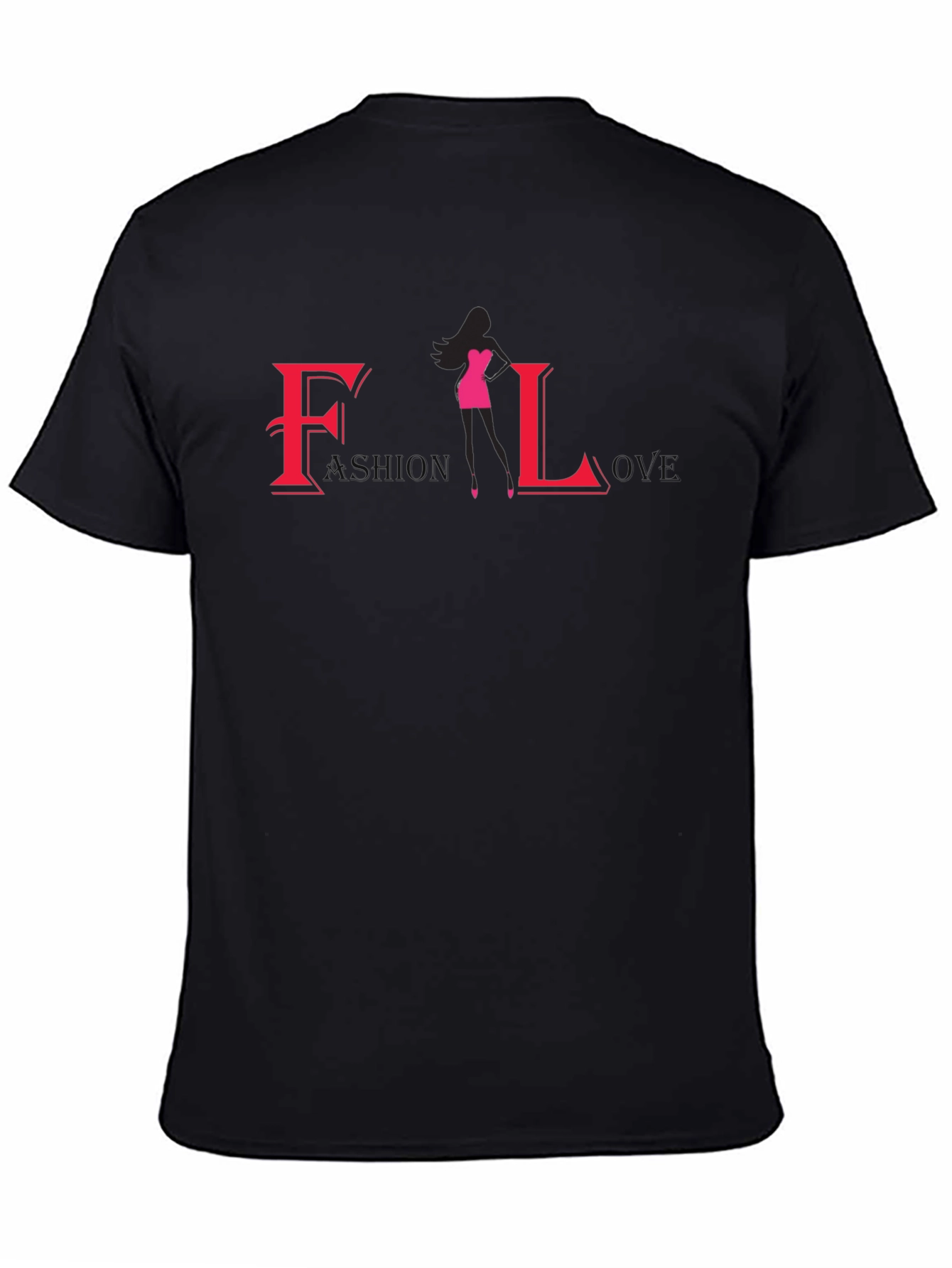Black Fashion Silhouette Graphic Print T-Shirt view 4