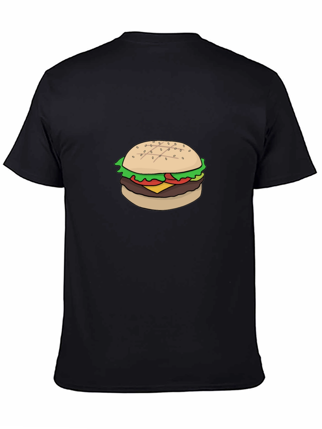 Black Burger Graphic Tee - Casual Black T-Shirt view 4