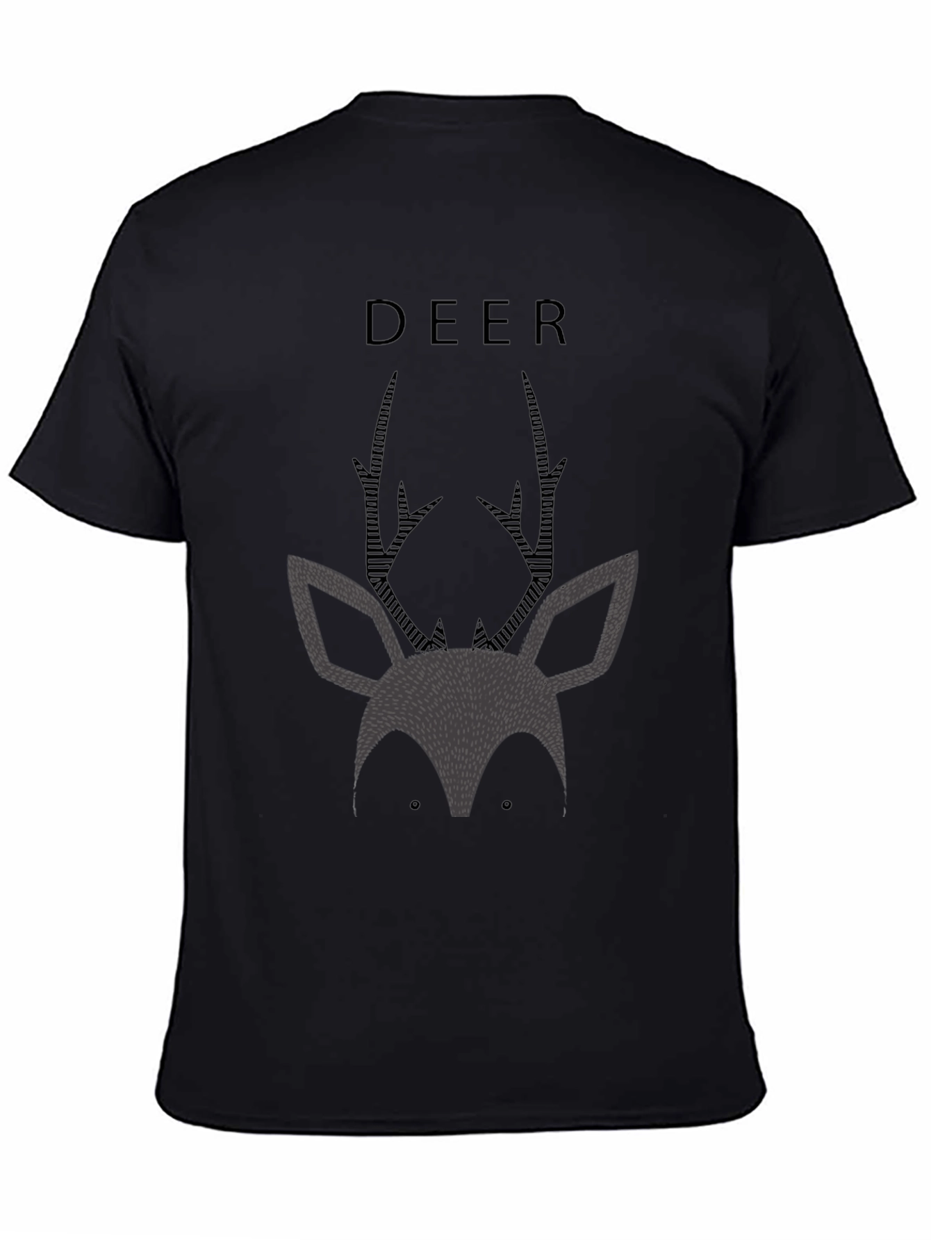 Black Deer Graphic Black T-Shirt - Modern Minimalist Design view 4