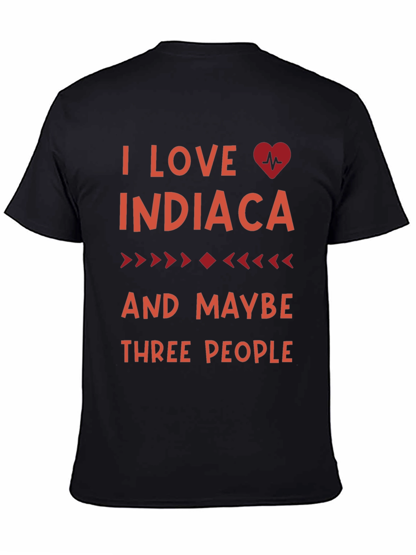 Black I Love Indiacaca T-Shirt view 4