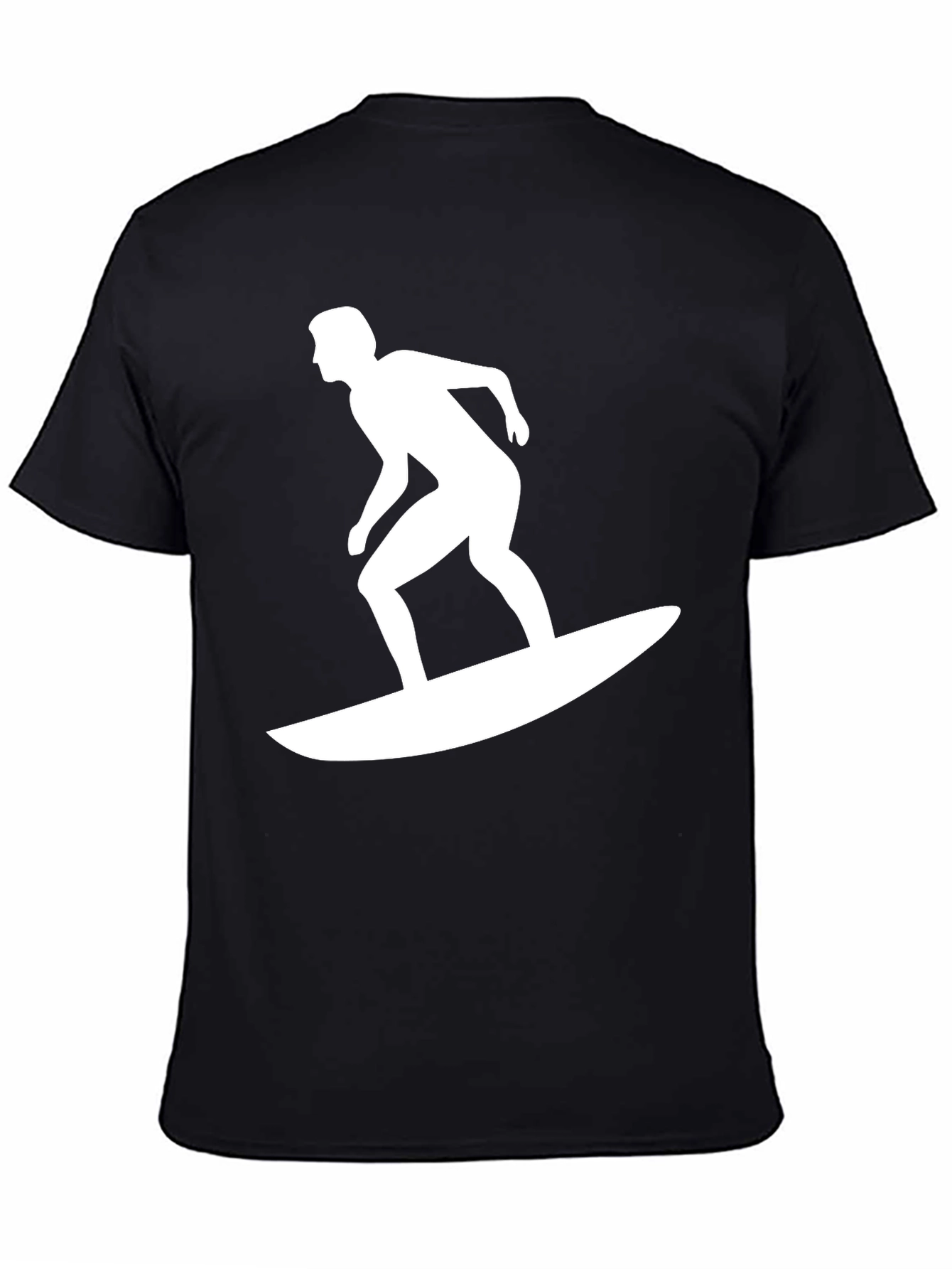 Black Black T-Shirt with Surfer Graphic view 4