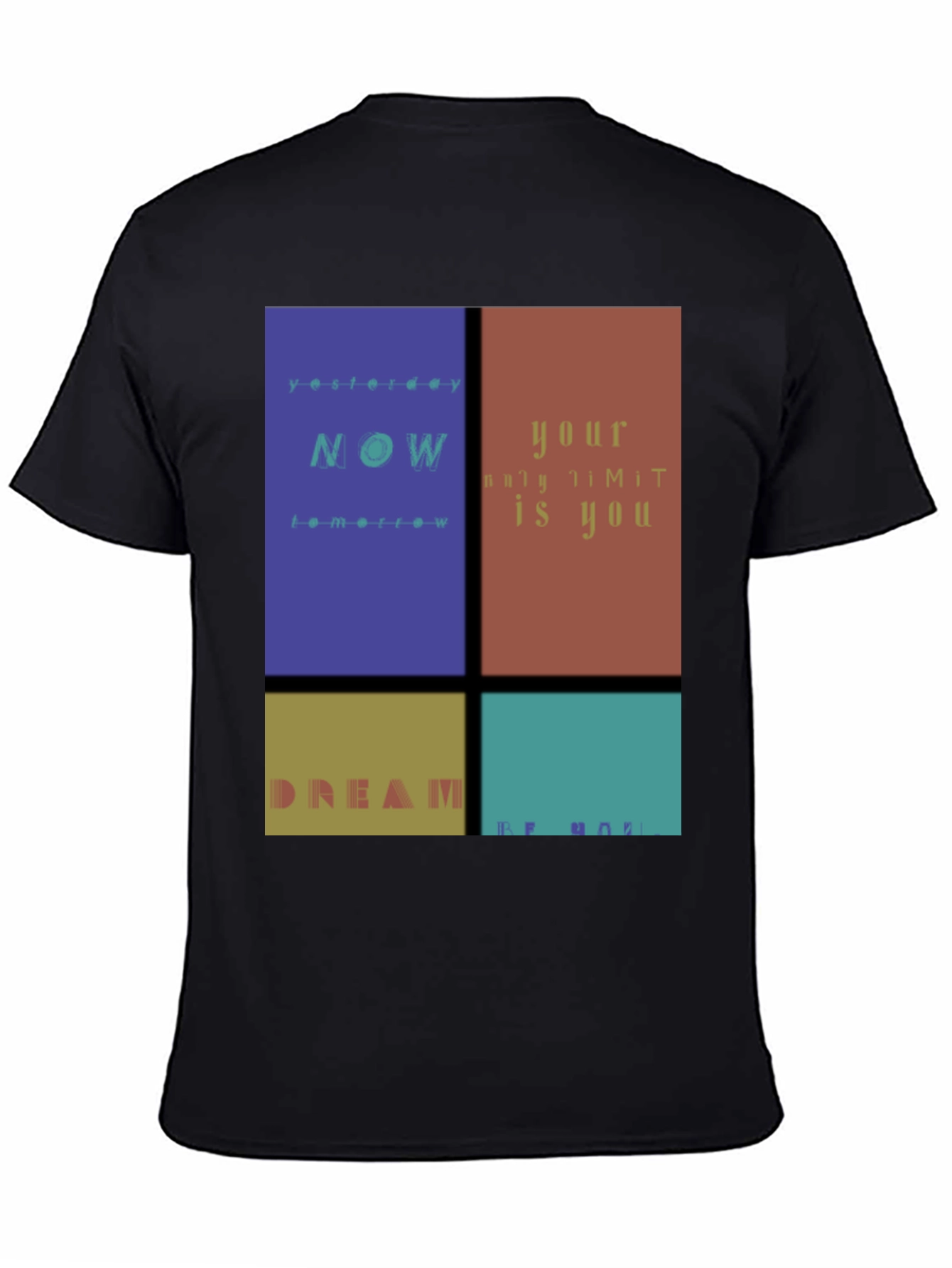 Black Inspirational Graphic Print T-Shirt view 4