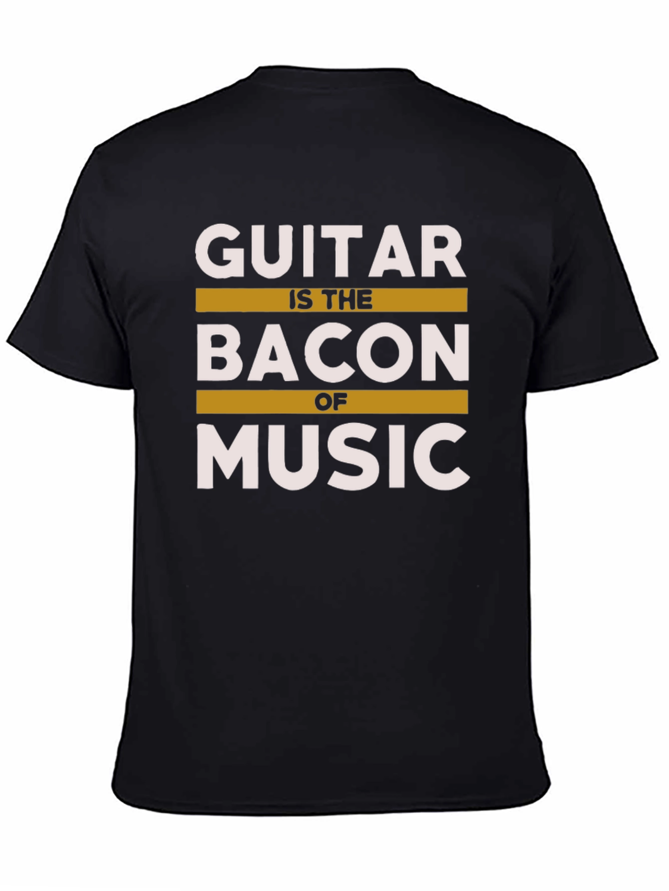 Black Guitar is the Bacon of Music T-Shirt view 4
