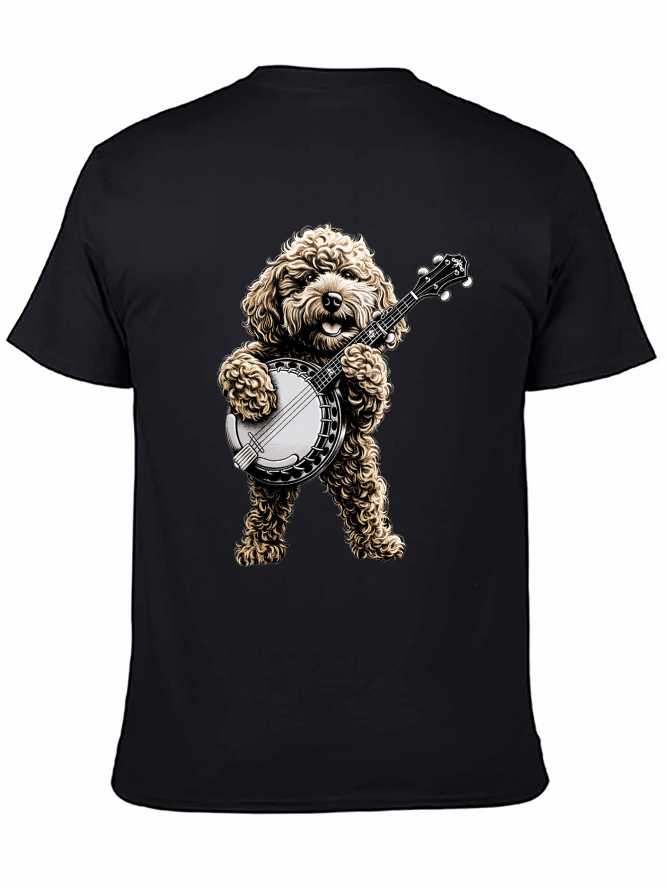 Dog Playing Banjo T-Shirt - Musical Canine Tee - 4
