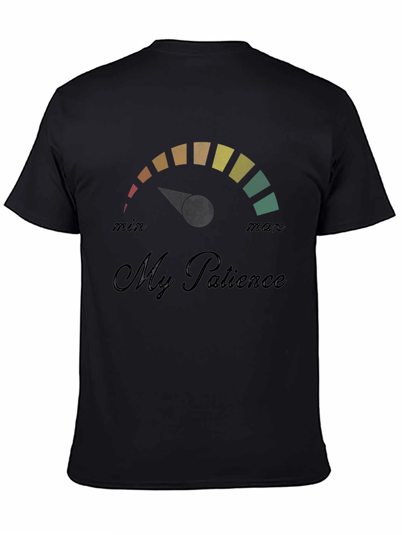 Black My Patience Meter T-Shirt view 4