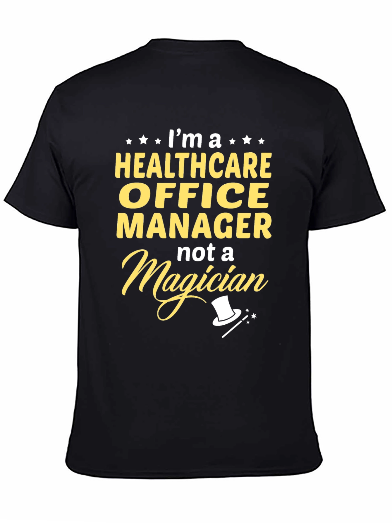 Black Healthcare Office Manager Funny T-Shirt view 4