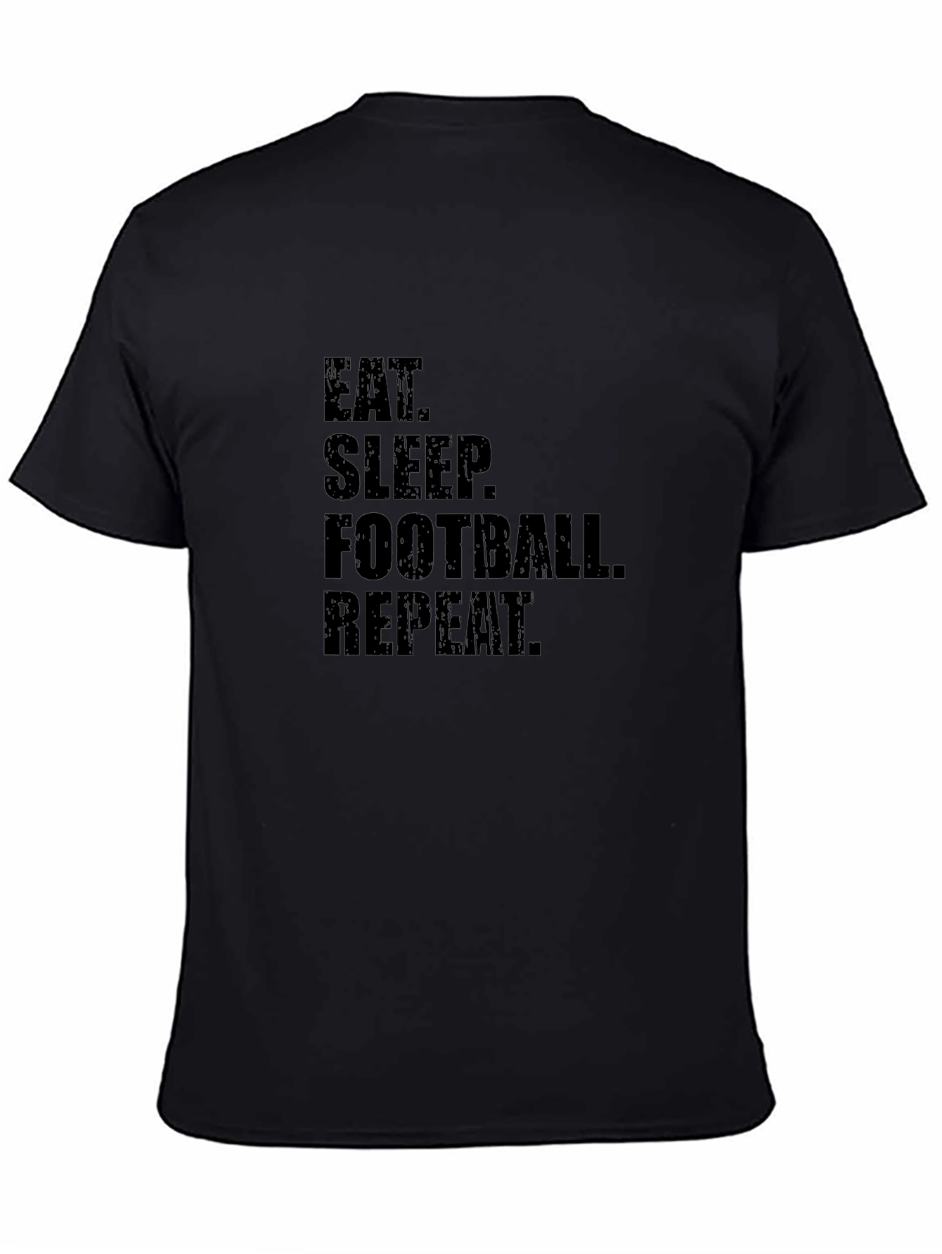 Black Eat Sleep Football Repeat Black T-Shirt view 4