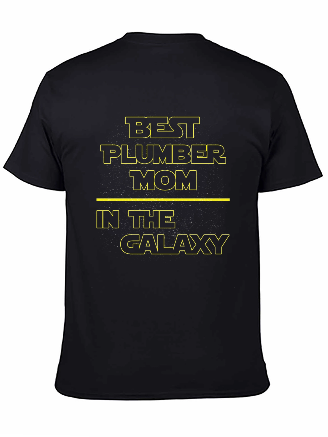 Black Best Plumber Mom in the Galaxy Black T-Shirt view 4
