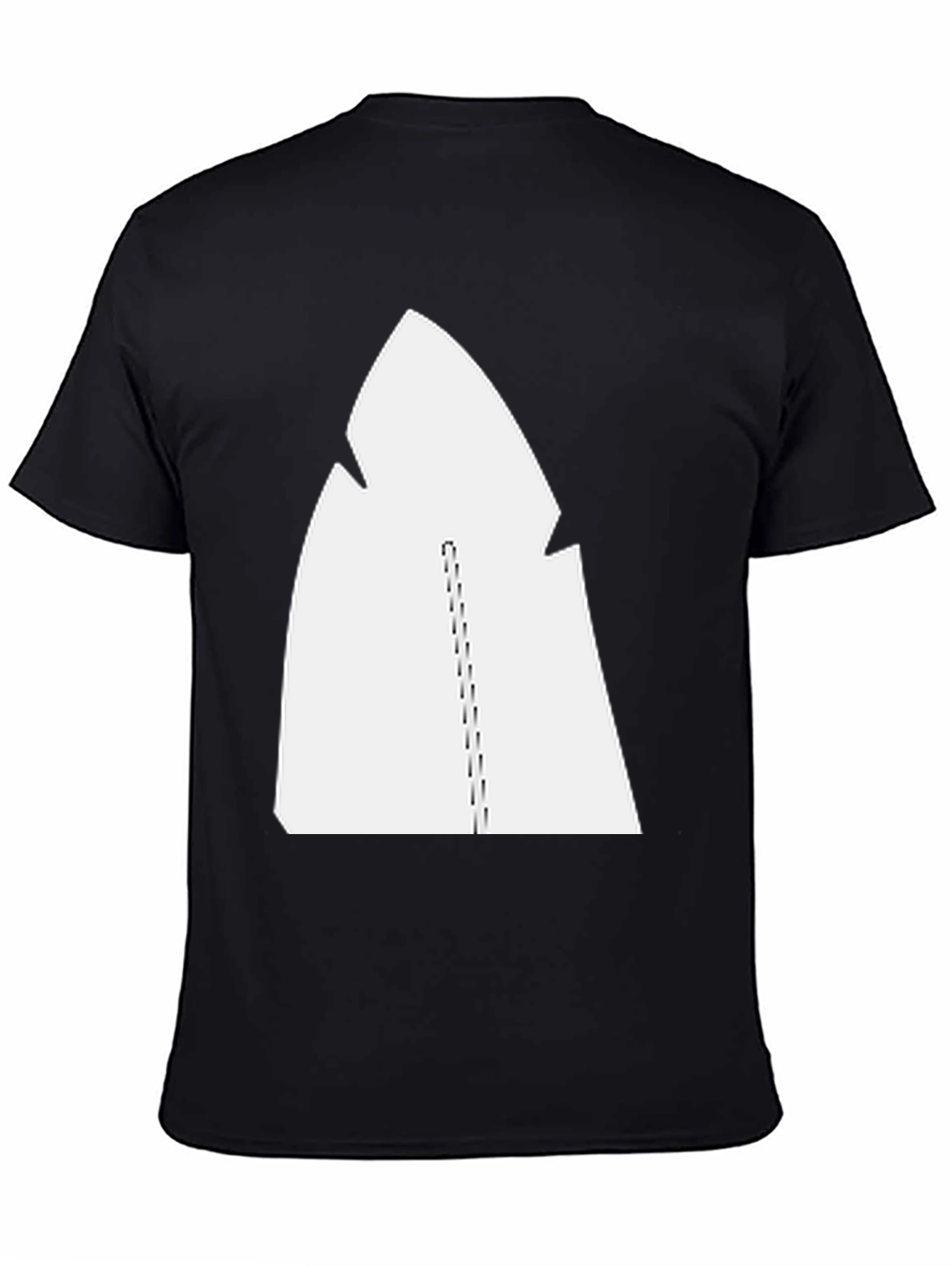 Black Cool Graphic Tee - Abstract White Design on Black view 4