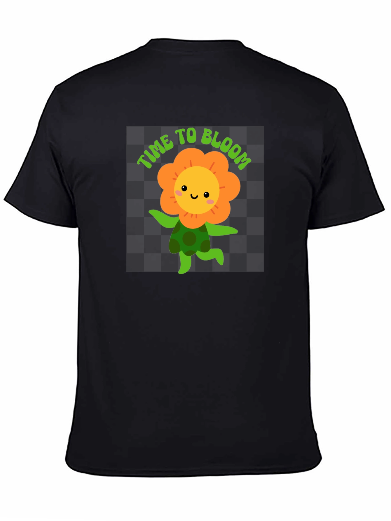 Black Time to Bloom Graphic Black T-Shirt view 4