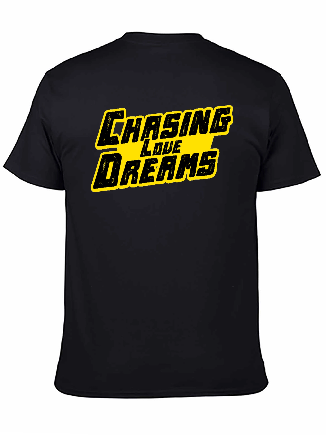 Black Chasing Love Dreams Graphic Black T-Shirt view 4