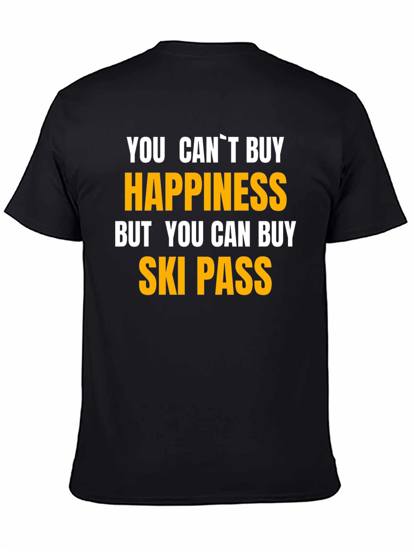 Black Happiness Ski Pass Graphic Tee view 4