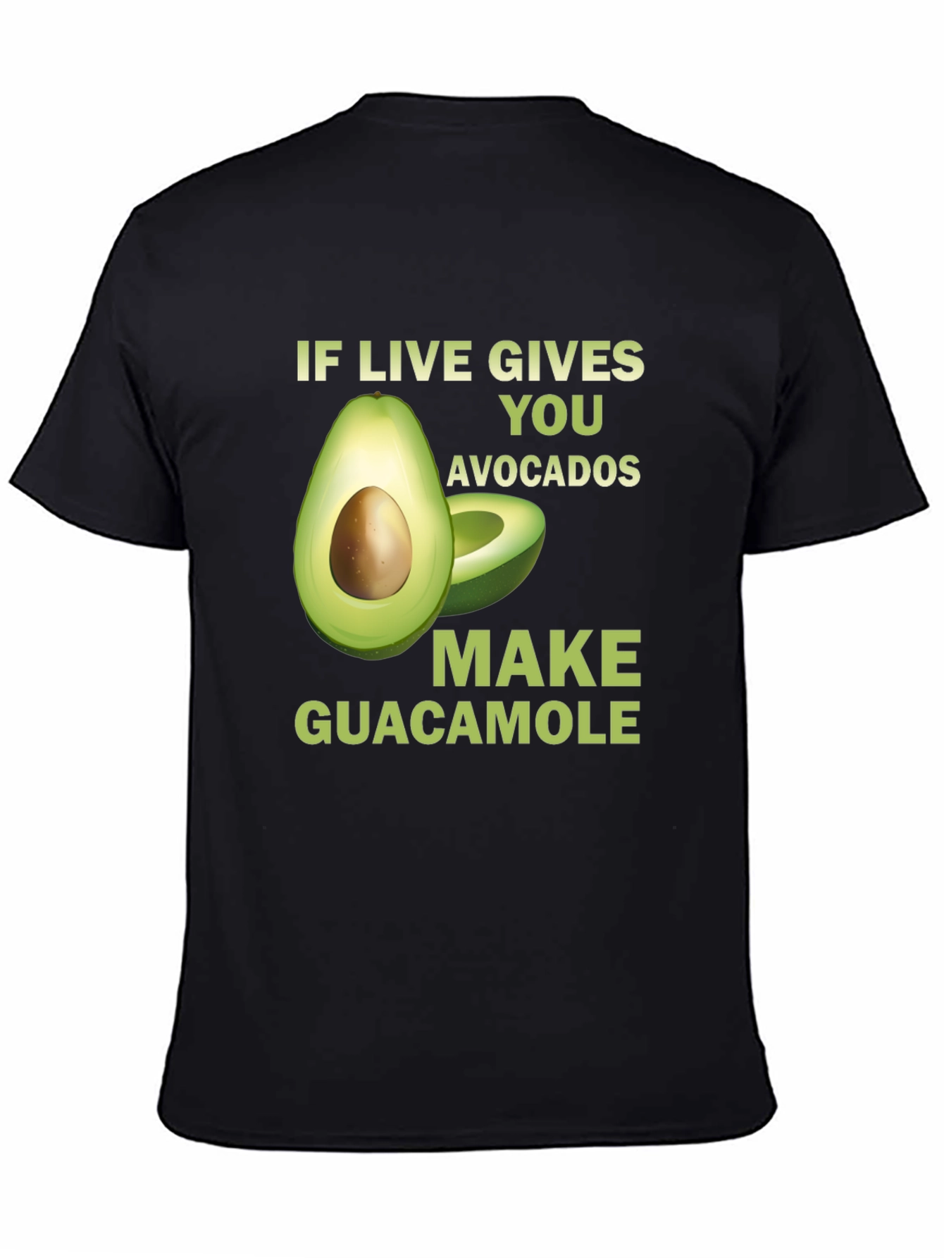 Black Avocado Guacamole Graphic Tee - Funny Foodie T-Shirt view 4