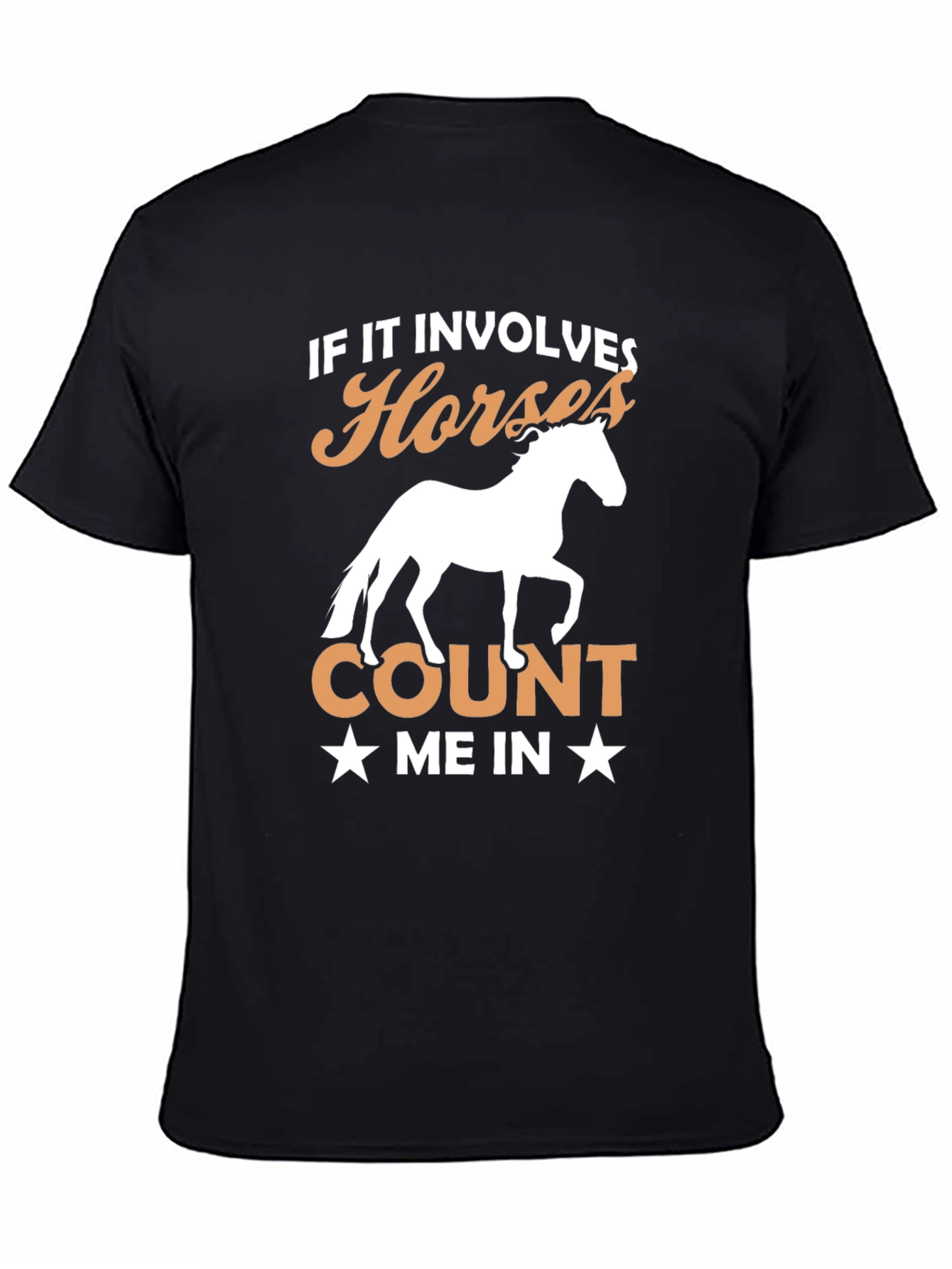 Black Horse Lover T-Shirt - If It Involves Horses view 4