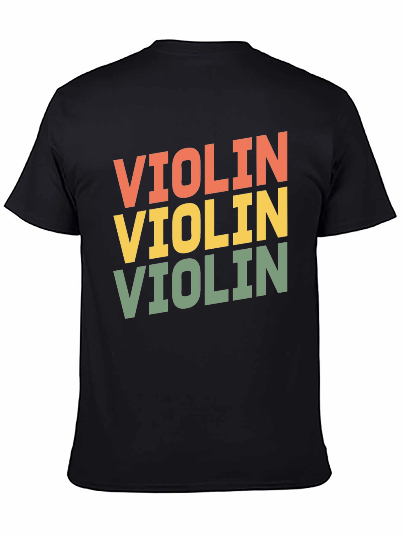 Black Retro Violin Graphic Tee view 4