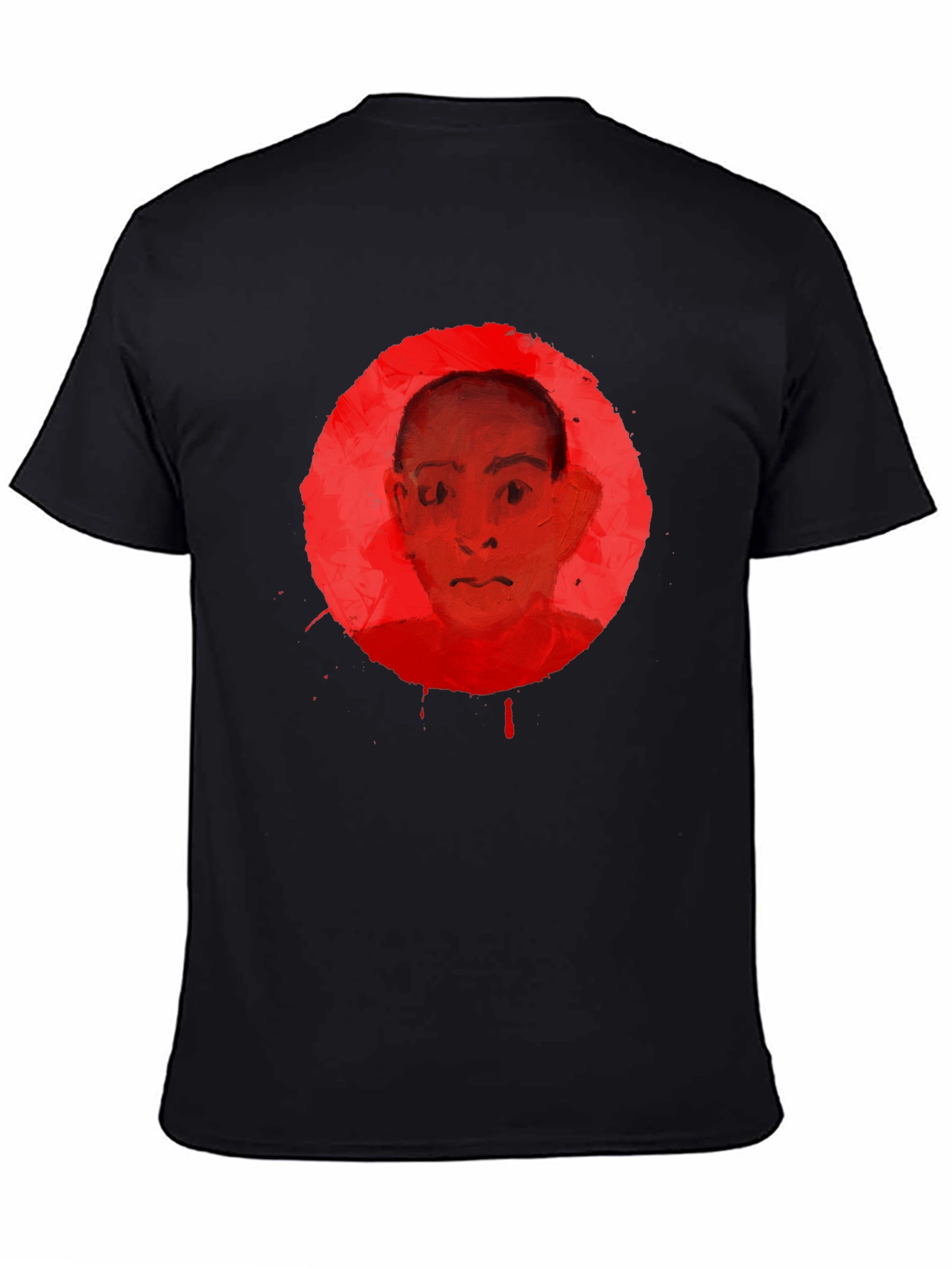 Black Abstract Portrait Graphic Tee - Unisex Black T-Shirt view 4