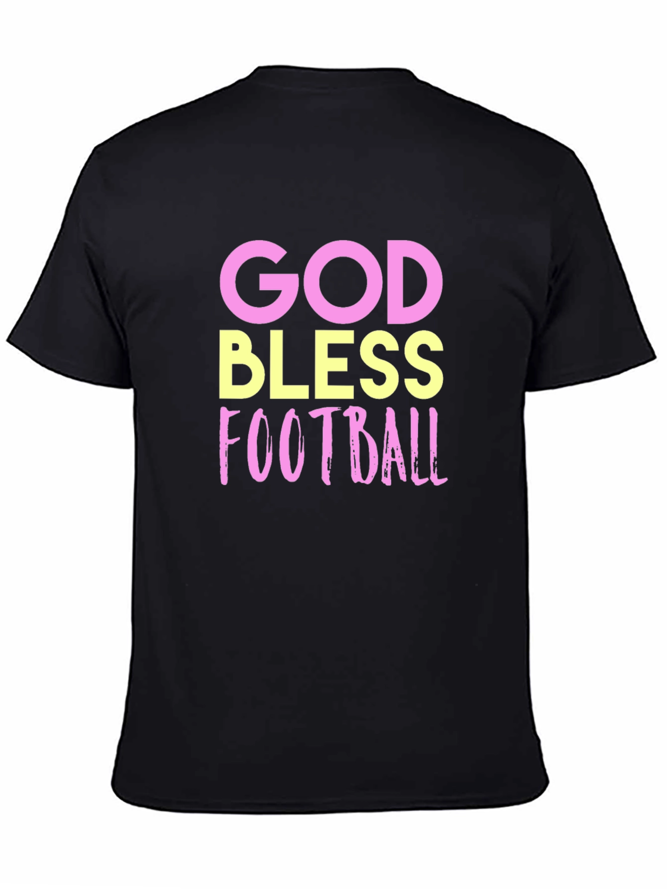 Black God Bless Football Graphic Tee - Soft Cotton Comfort view 4
