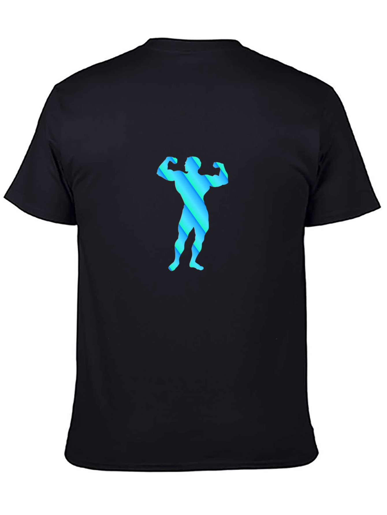 Black Bodybuilder Graphic Tee - Black Cotton Blend Shirt view 4