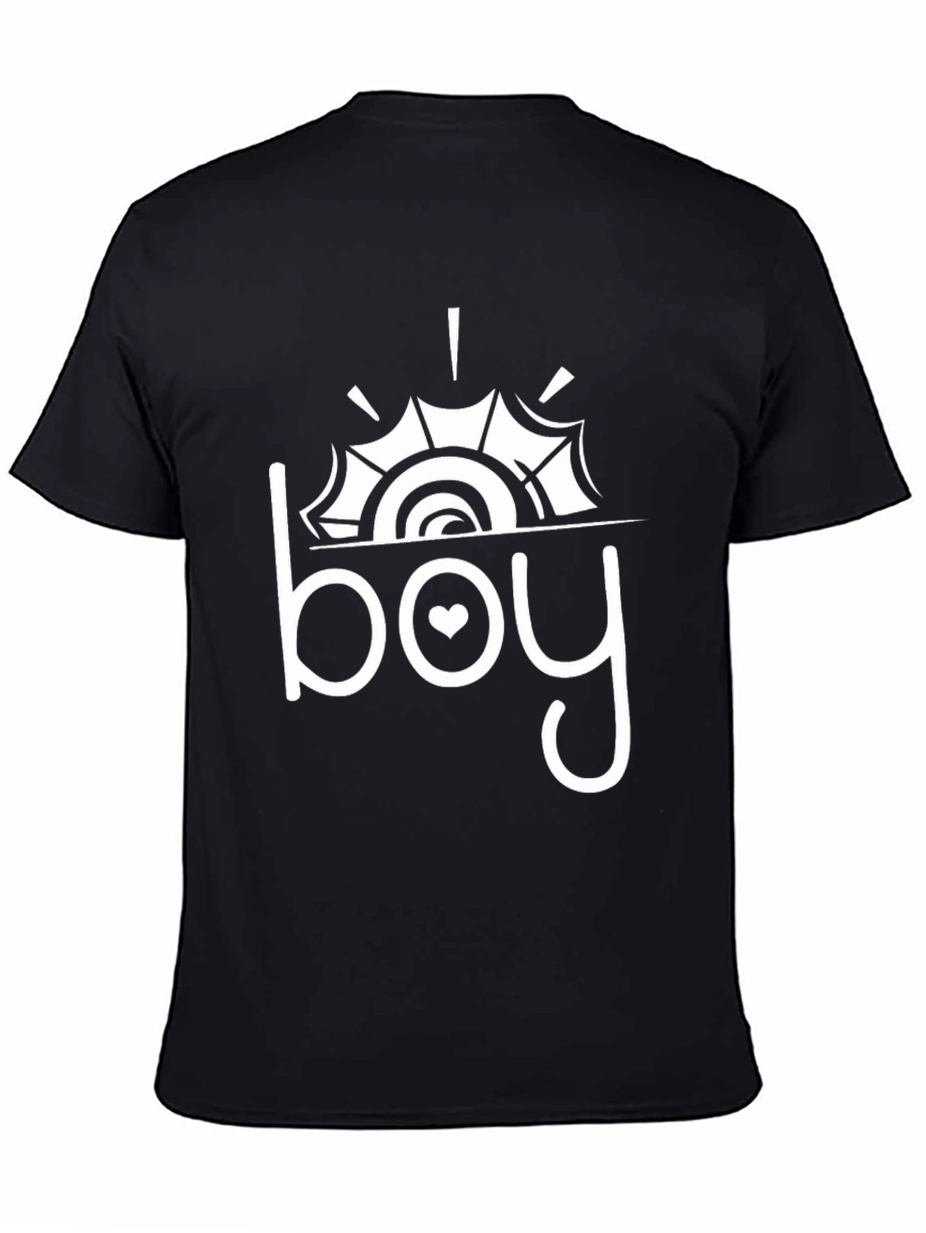 Black Stylish Black Boy T-Shirt with Heart Design view 4
