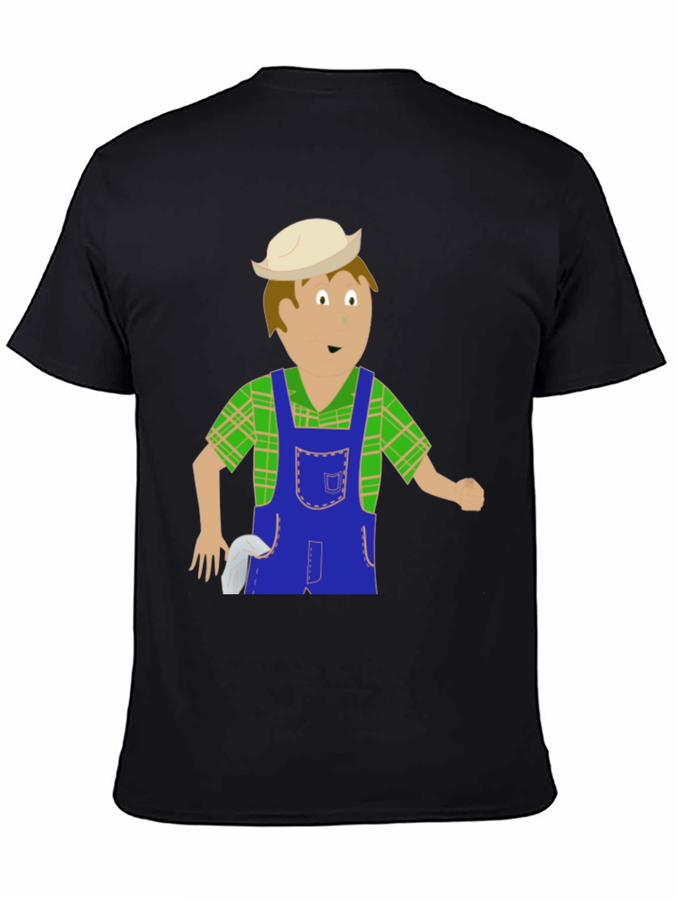 Black Cartoon Farmer Graphic Tee view 4