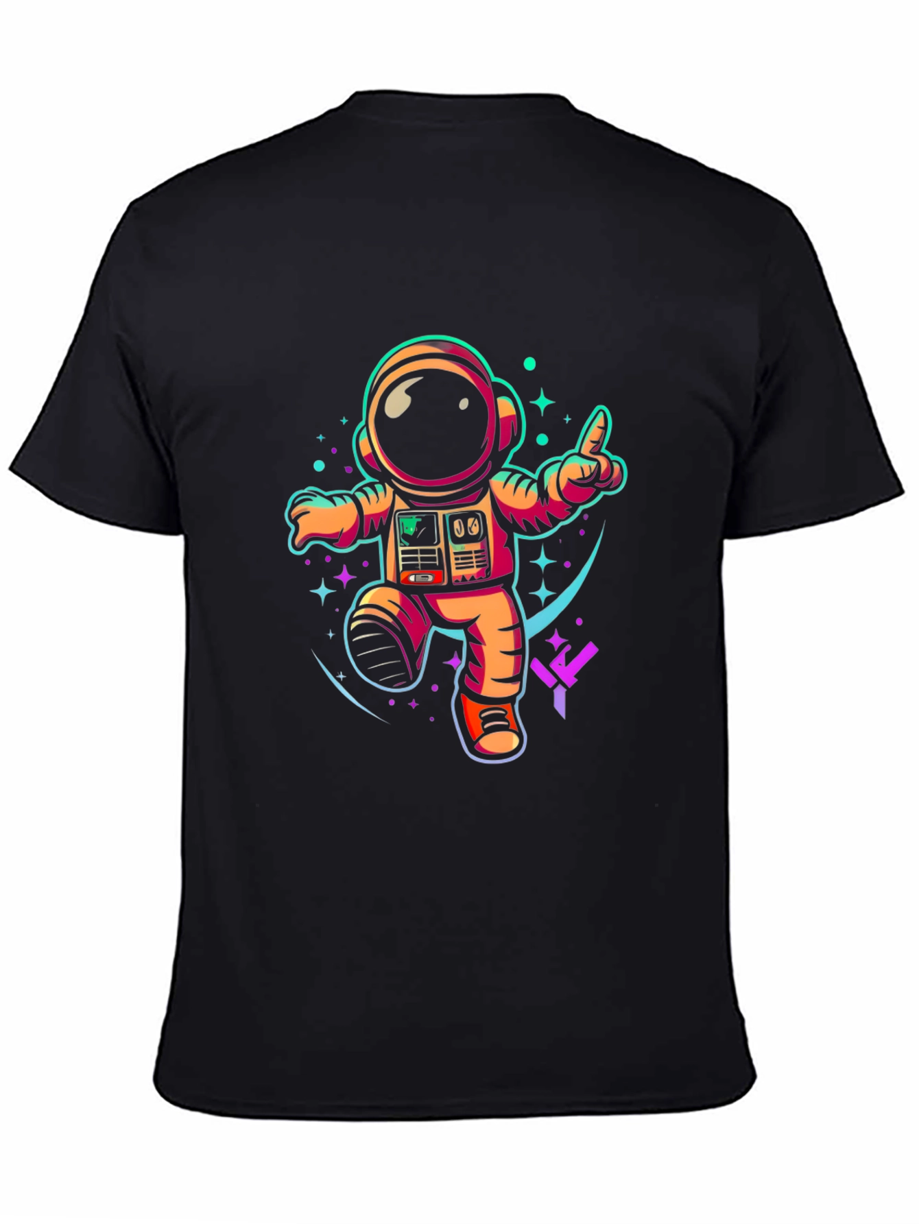Black Astronaut Graphic T-Shirt - Cool Space Design view 4