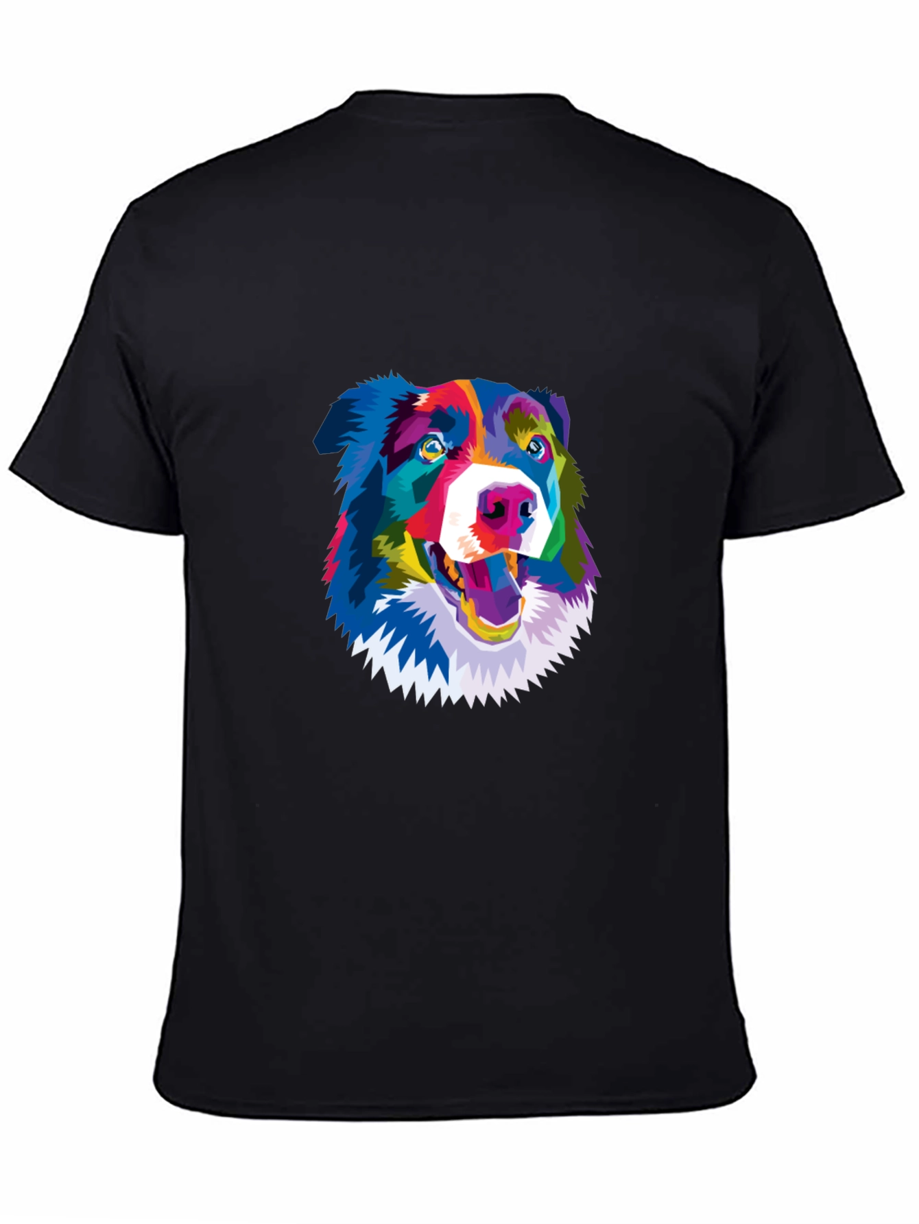 Black Colorful Dog Graphic Tee - Stylish Comfort view 4