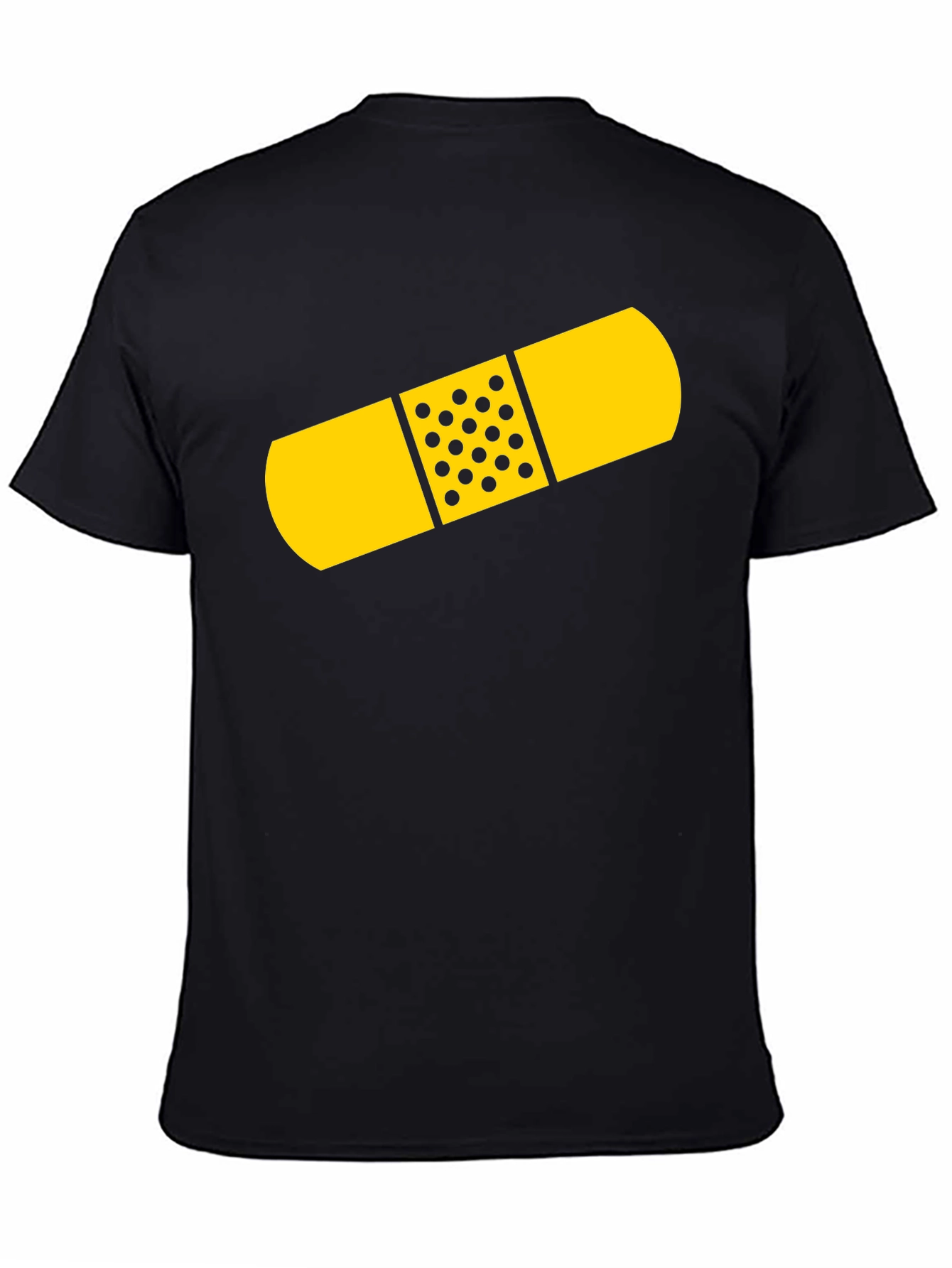 Black Funny Bandage Graphic Tee - Unisex Black T-Shirt view 4