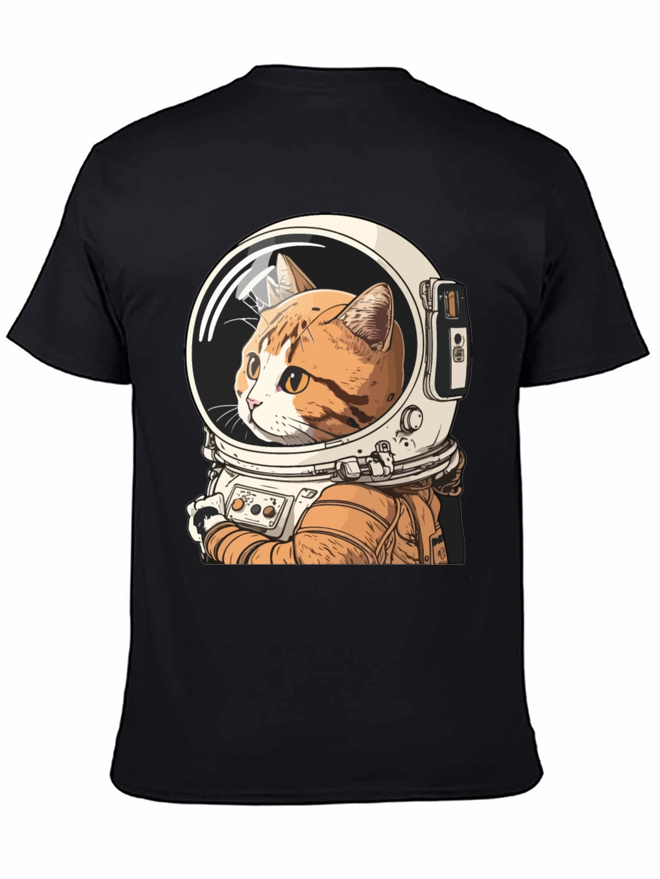 Black Cat Astronaut Graphic T-Shirt view 4
