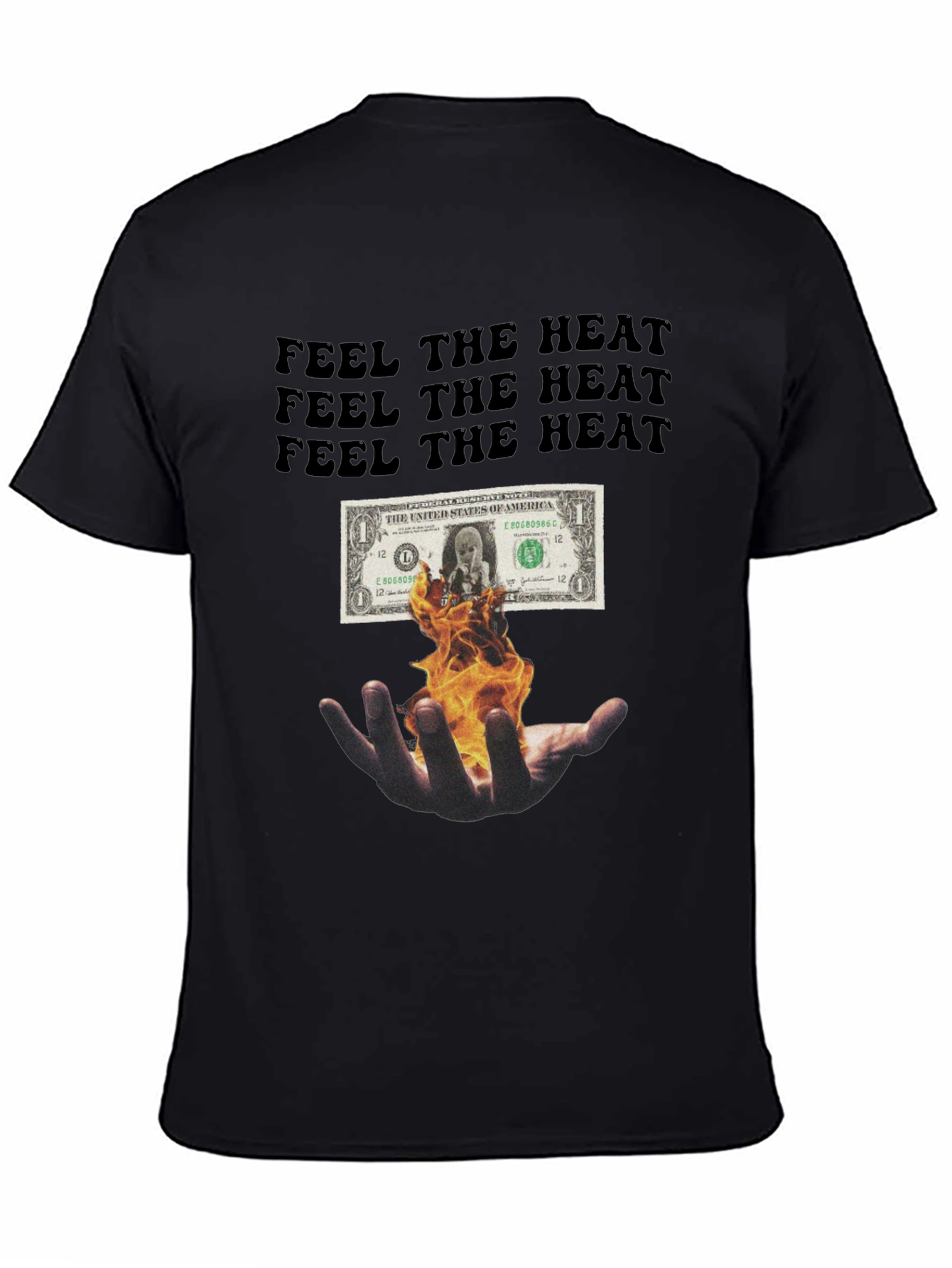 Black Feel the Heat Graphic Tee - Black view 4