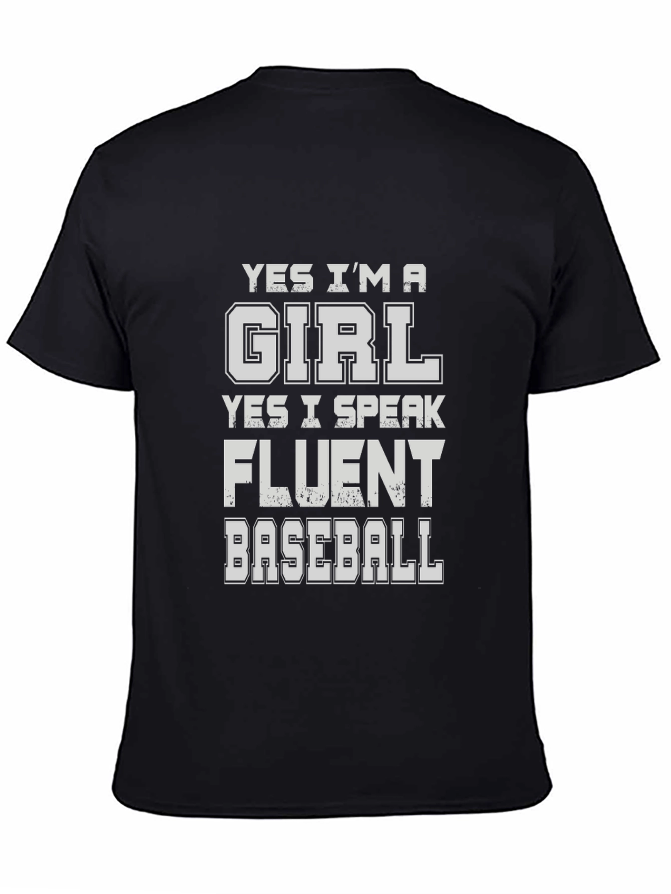 Black Fluent Baseball Girl Black T-Shirt view 4