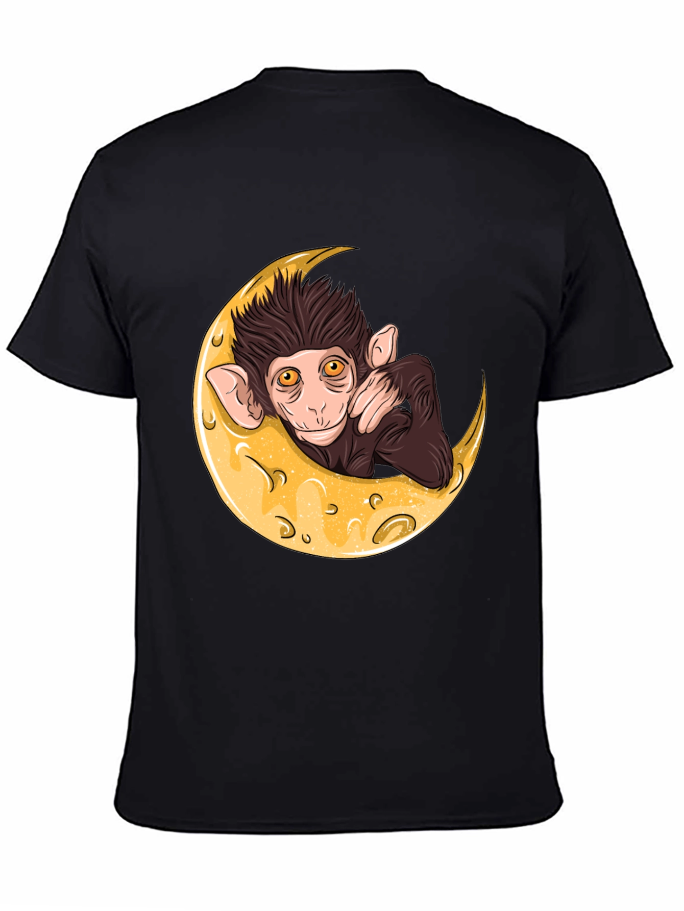 Black Monkey on the Moon Graphic T-Shirt view 4