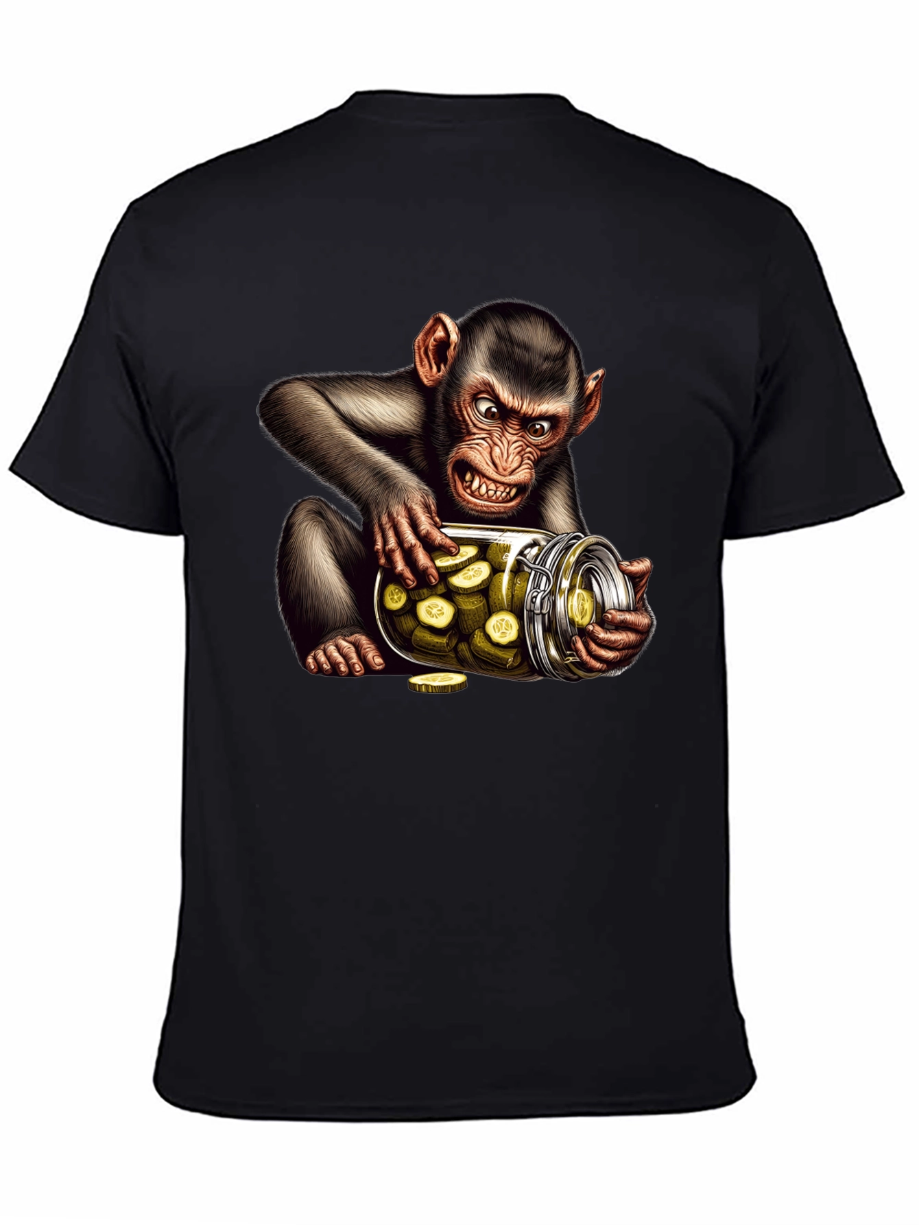 Black Monkey Pickle Jar Graphic Tee - Black view 4