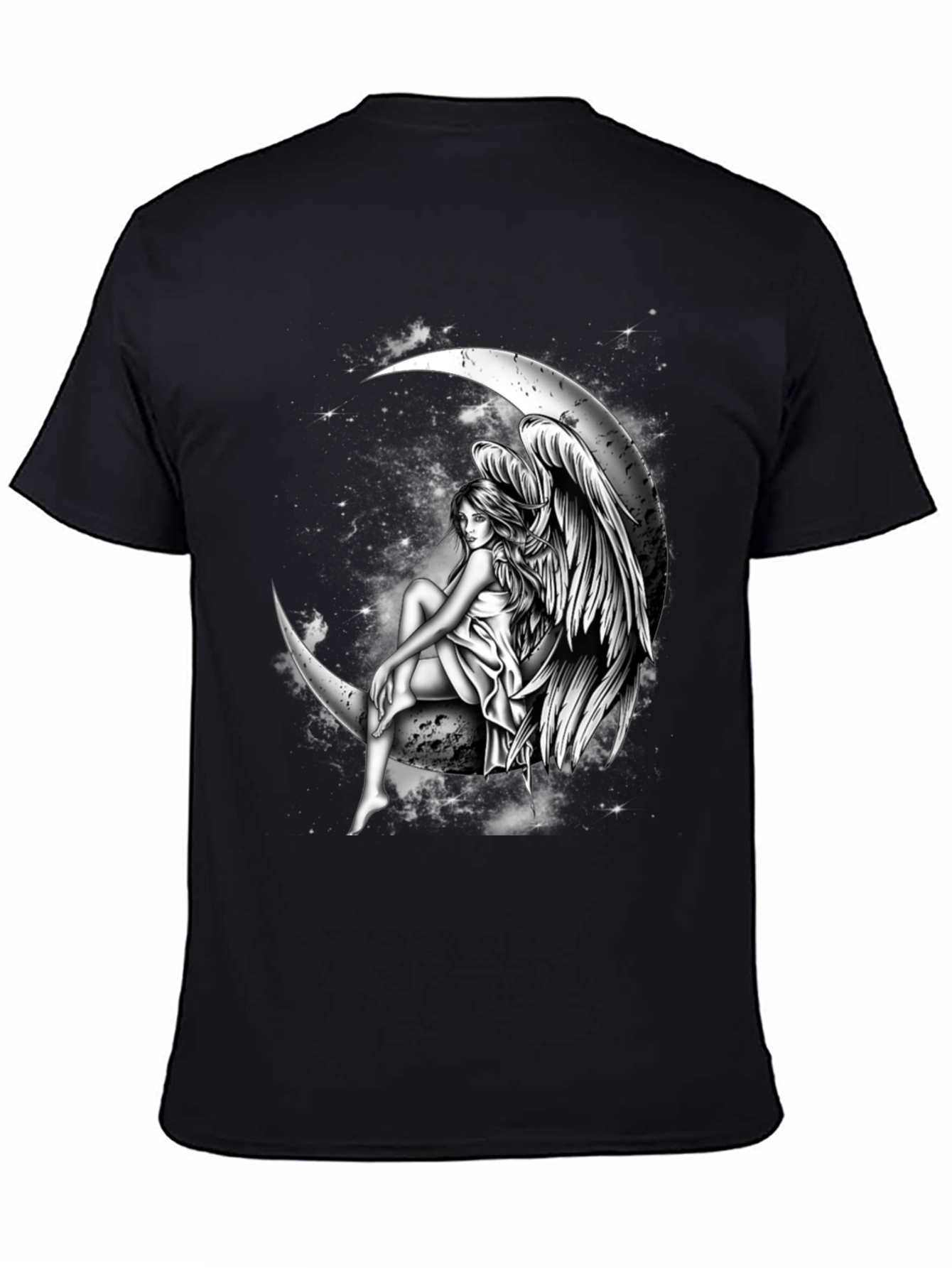 Black Moon Angel Graphic Tee - Dark T-Shirt view 4