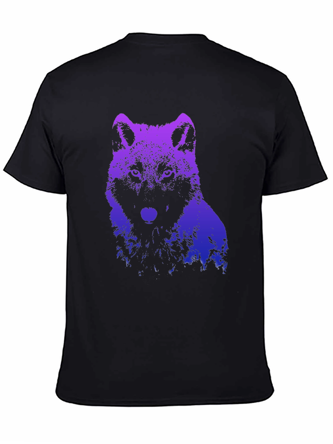 Black Wolf Graphic T-Shirt - Gradient Design view 4