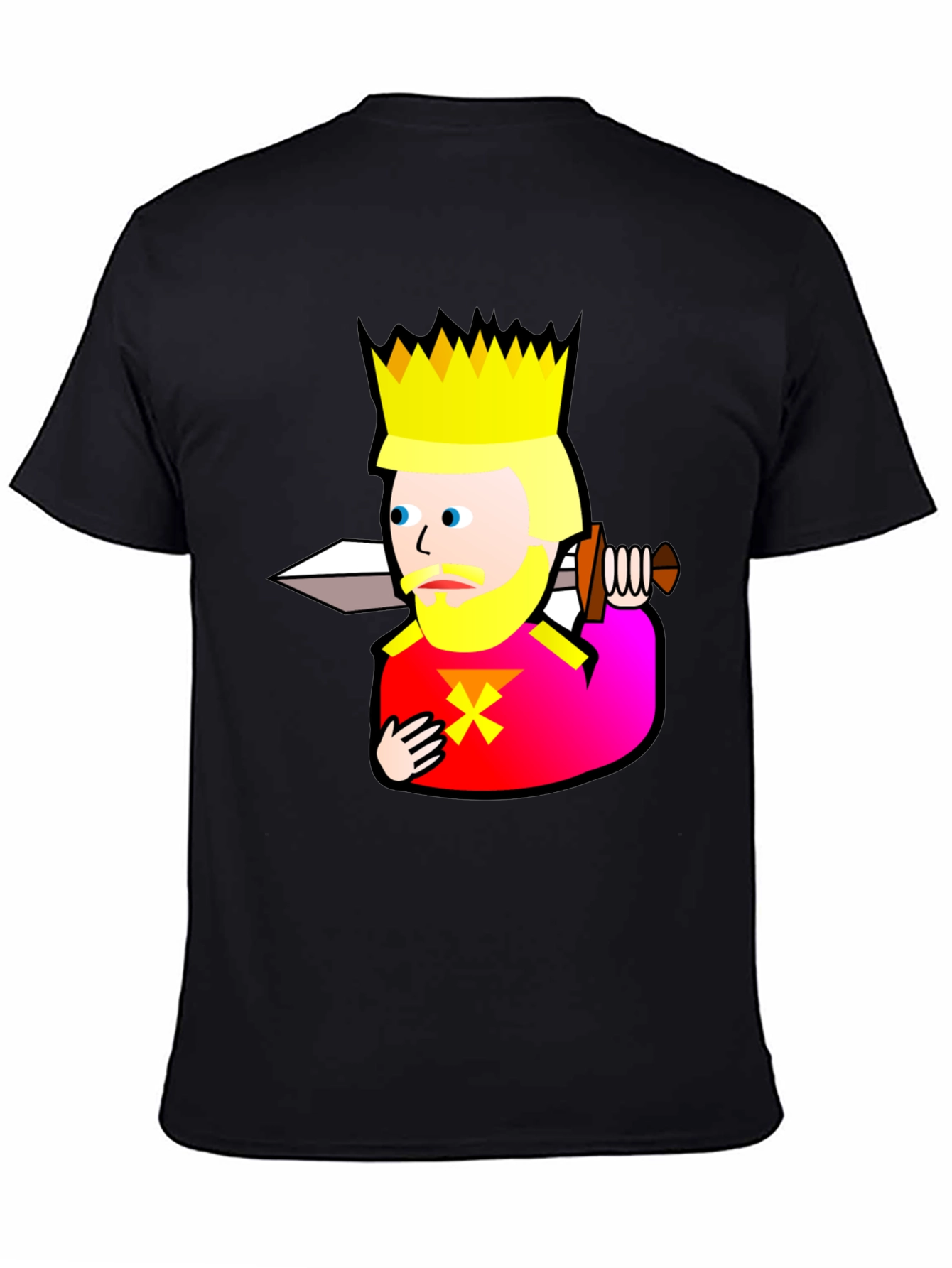 Black King Graphic T-Shirt - Black Cotton Tee view 4