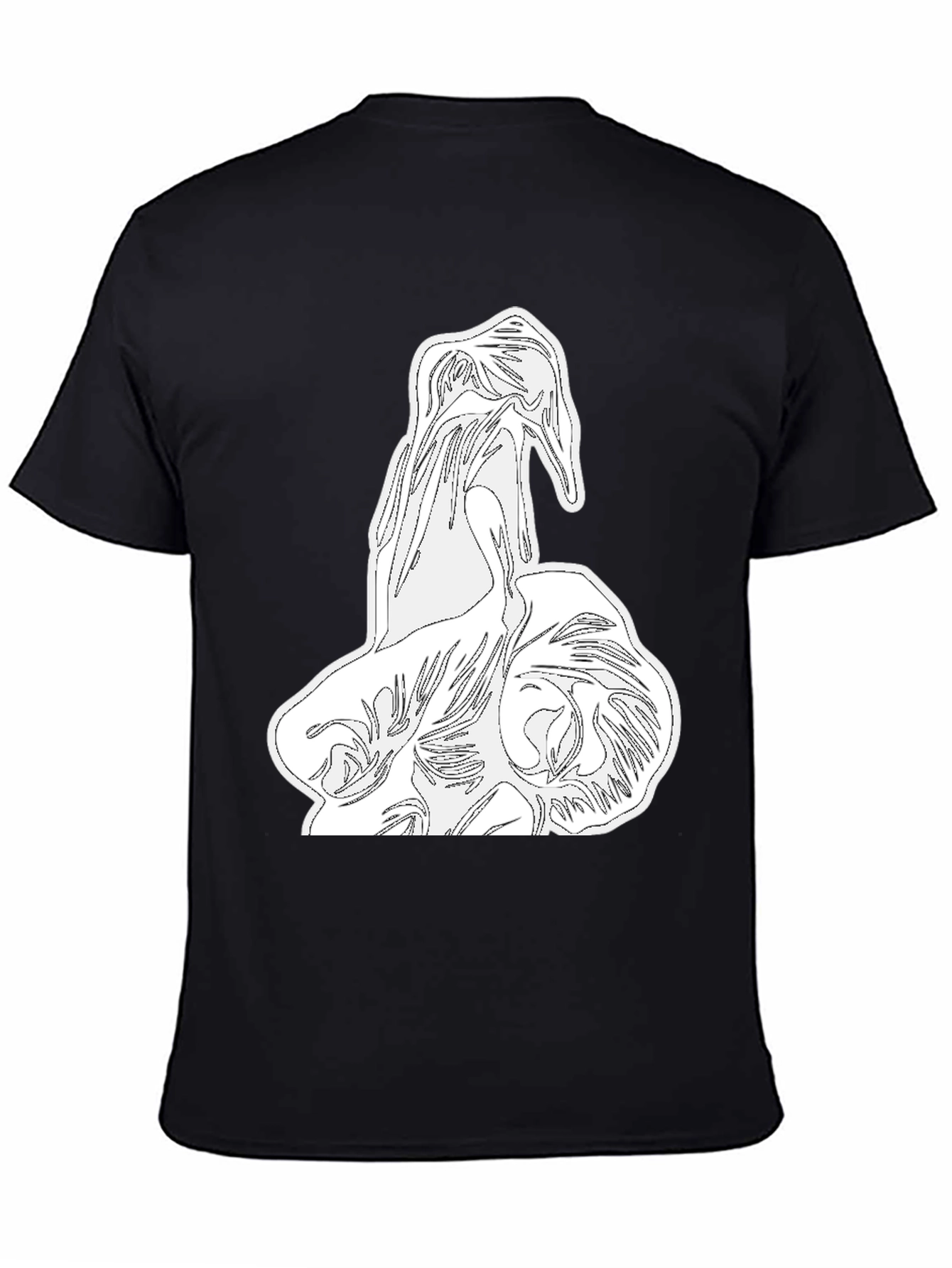 Black Abstract Graphic Print Black T-Shirt view 4