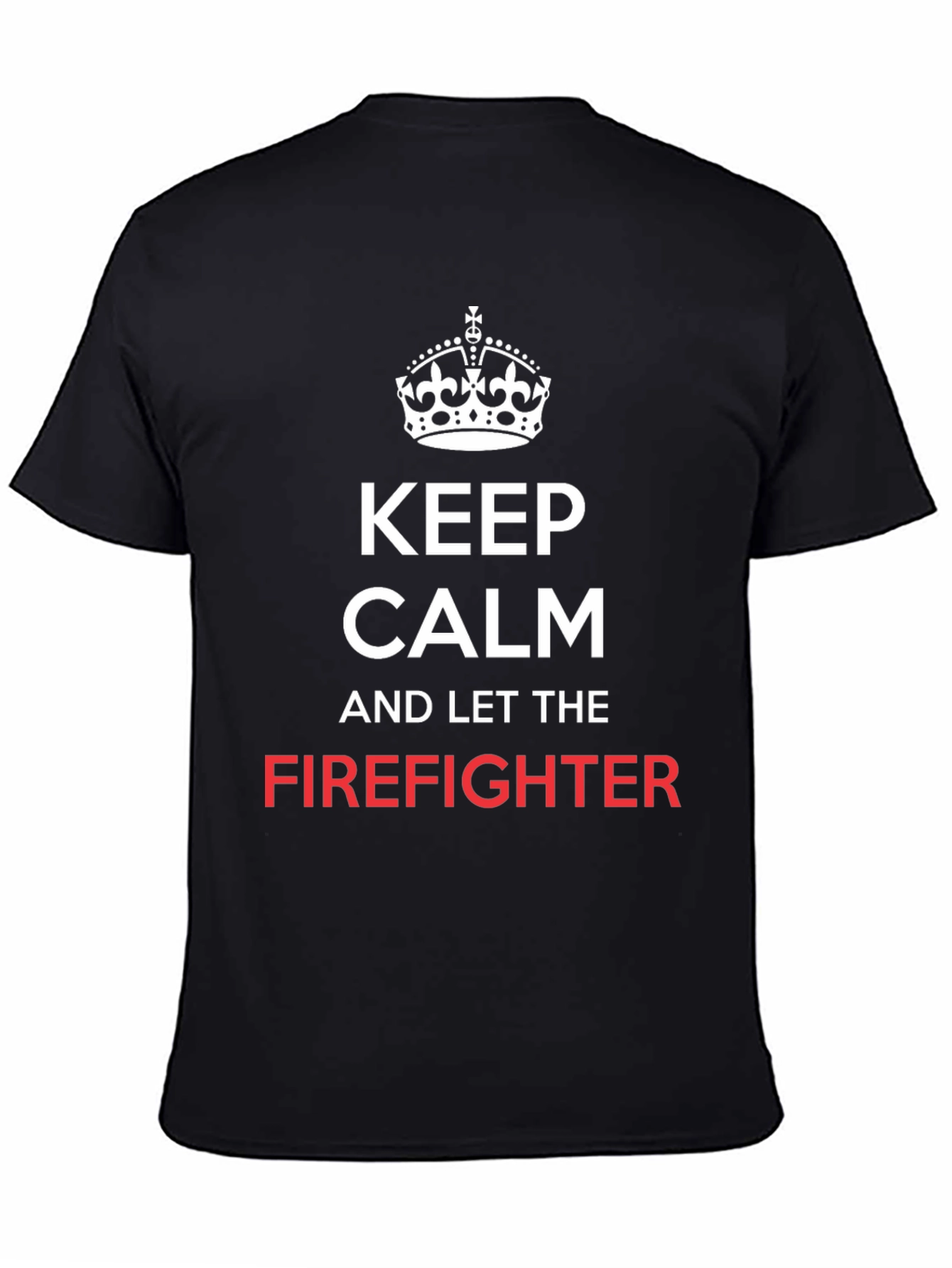 Black Keep Calm Firefighter Tee - Black Cotton T-Shirt view 4