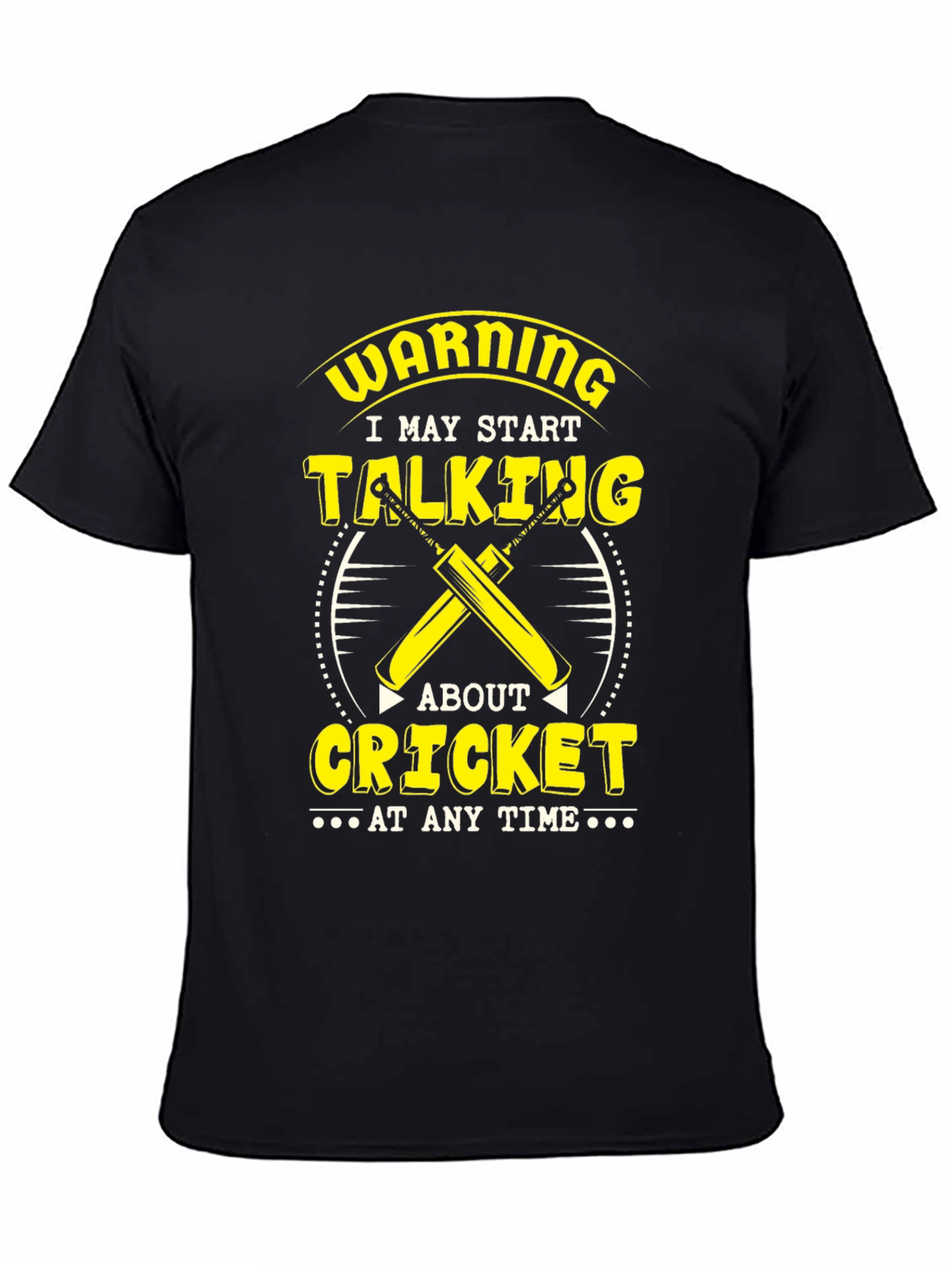 Black Warning Cricket T-Shirt view 4