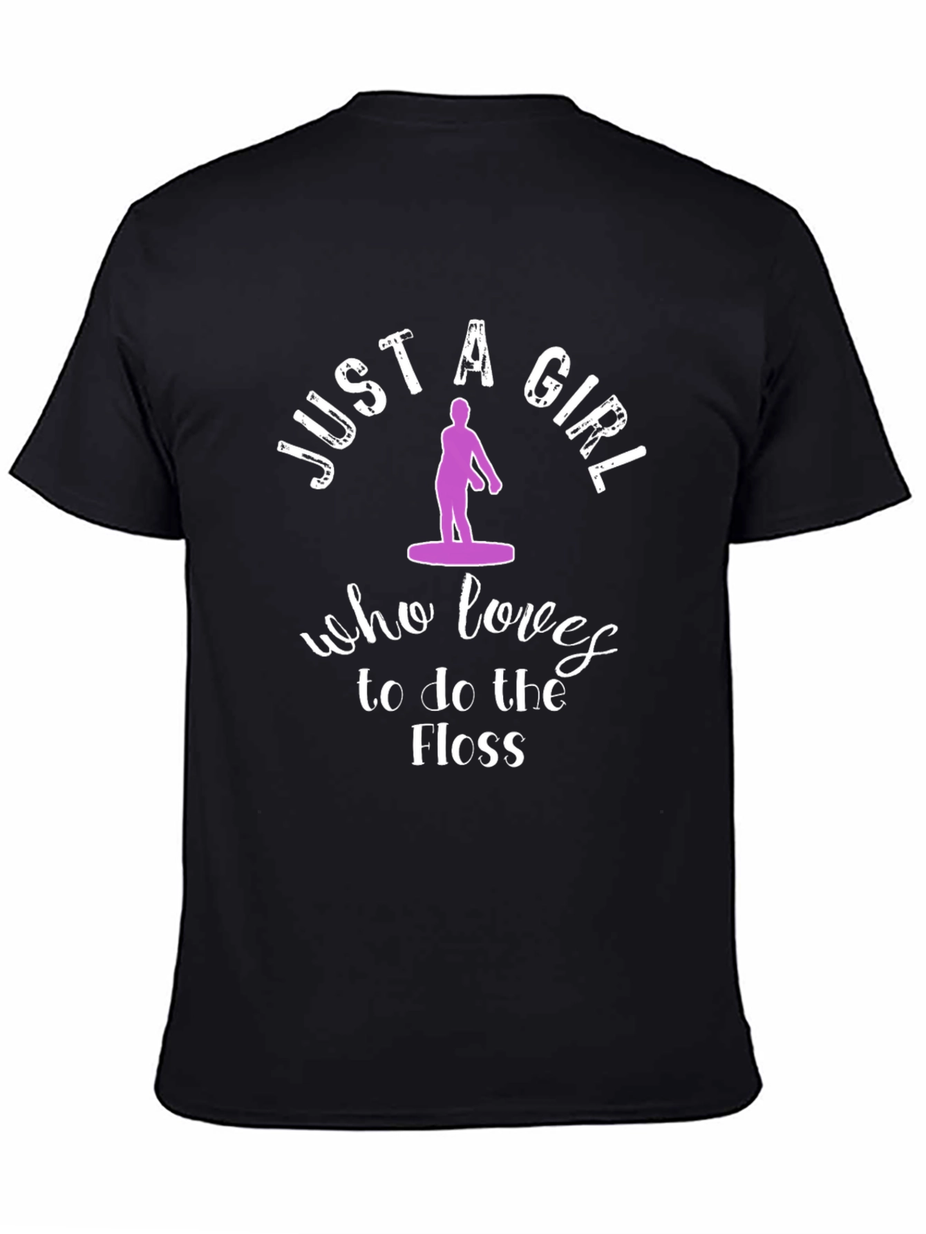 Black Just A Girl Who Loves To Floss T-Shirt view 4