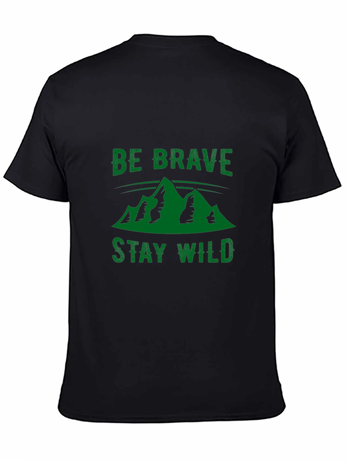 Black Be Brave Stay Wild Black Graphic Tee view 4