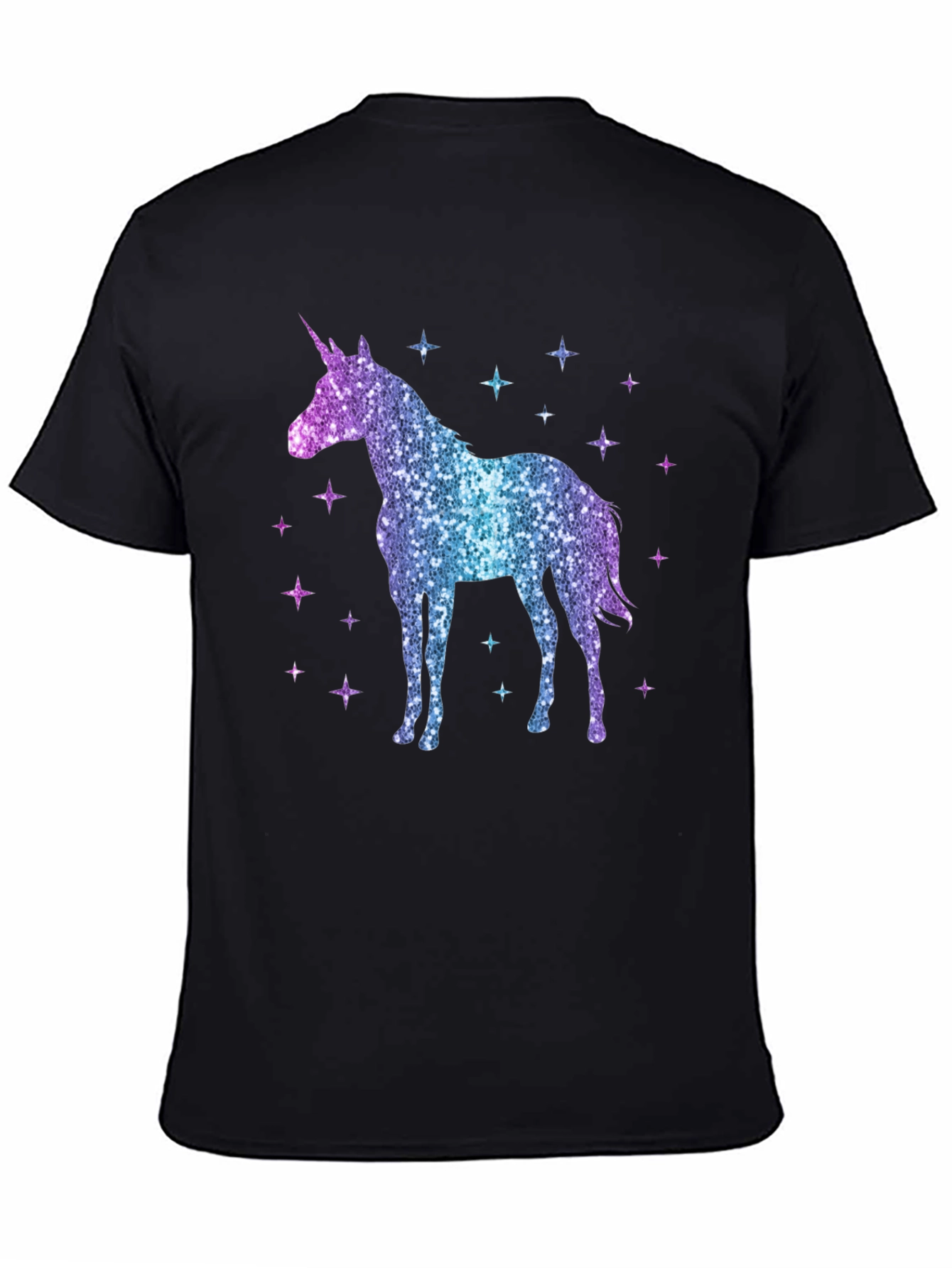 Black Sparkly Unicorn Graphic Tee - Magical Style view 4
