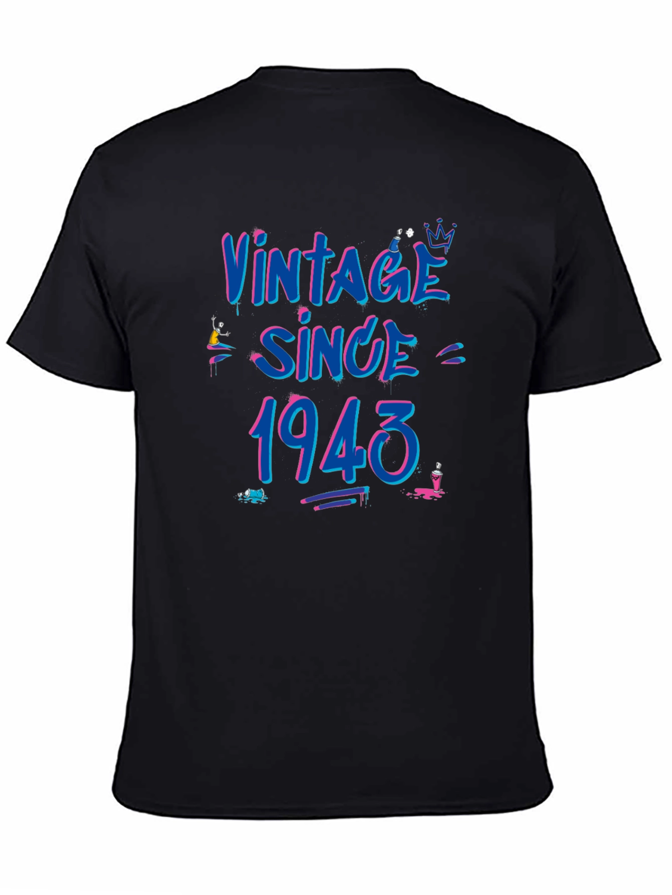 Black Vintage Since 1943 Graphic Tee view 4