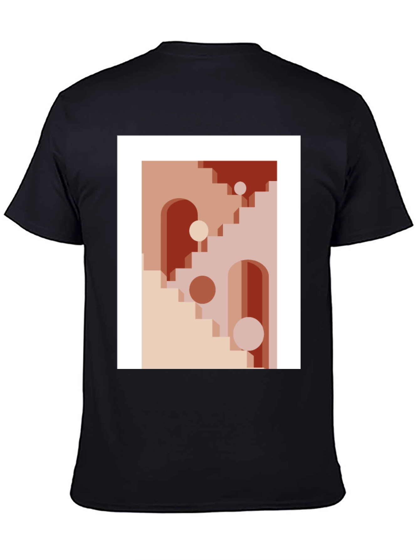 Black Abstract Geometric Graphic Print T-Shirt view 4