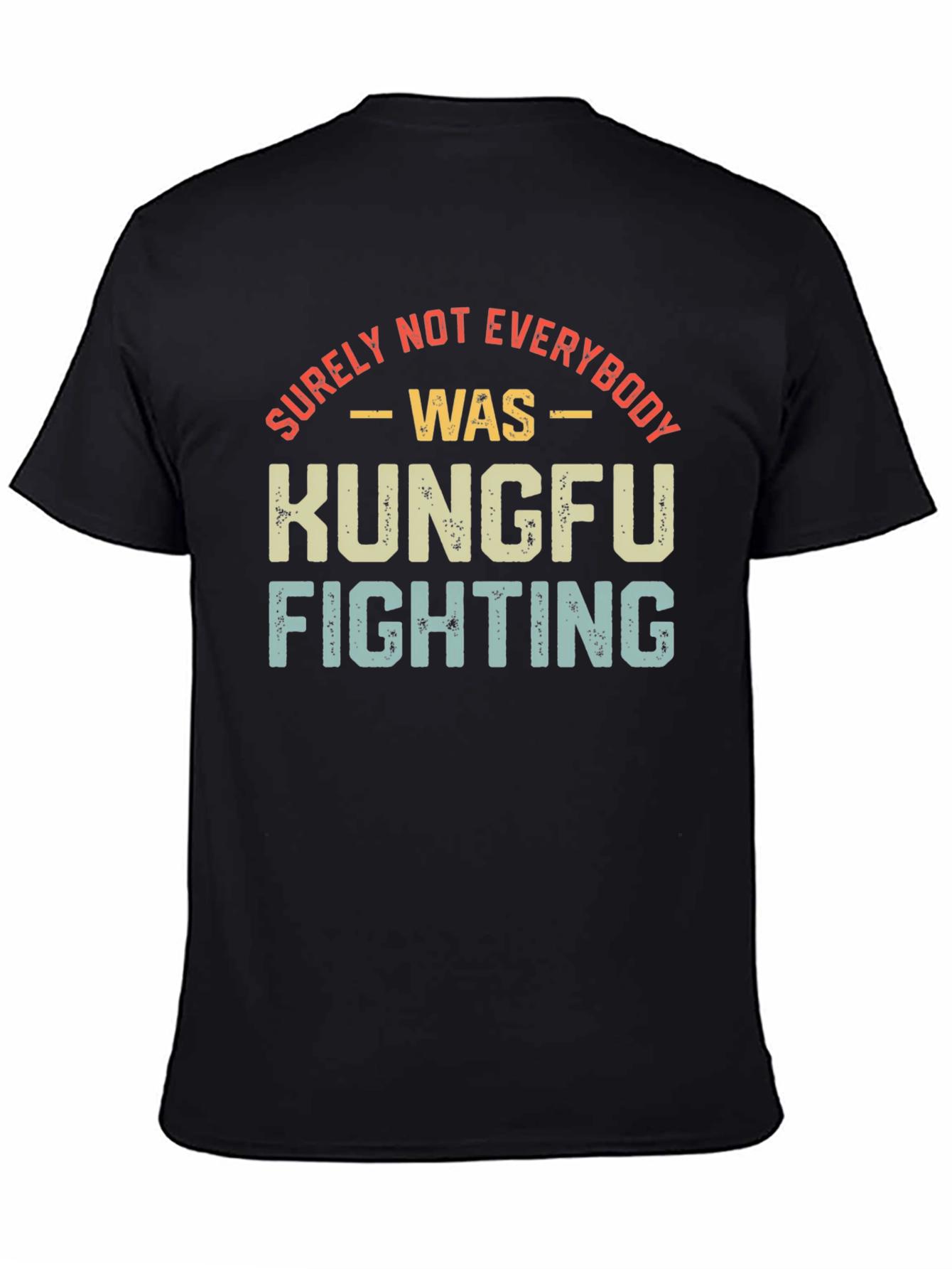 Black Kung Fu Fighting Retro T-Shirt view 4