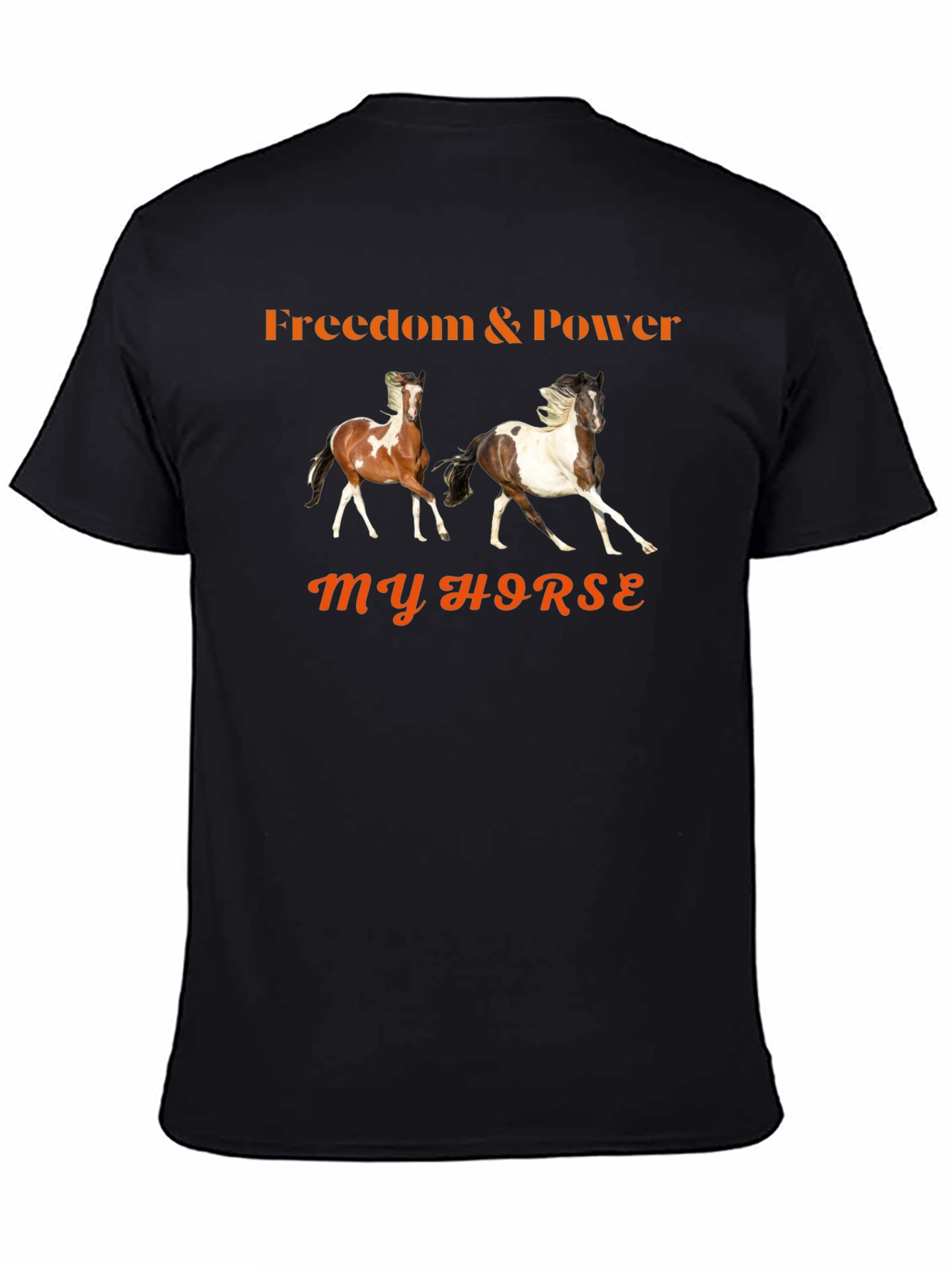Black Freedom & Power Horse Graphic T-Shirt view 4