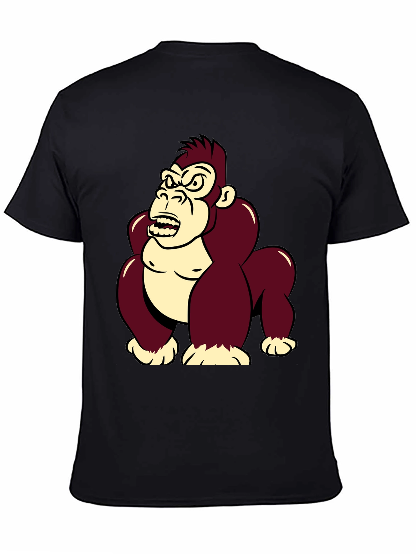 Black Angry Gorilla Graphic T-Shirt - Cool Cartoon Design view 4