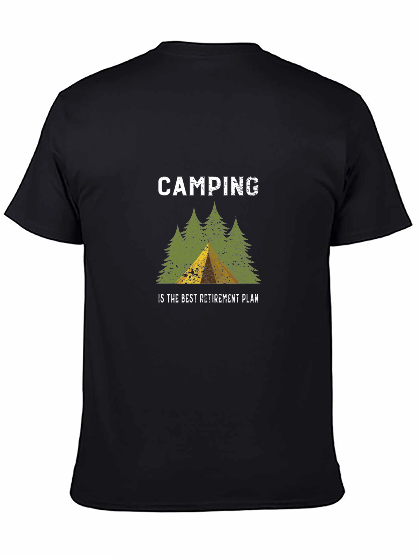 Black Camping Retirement Plan T-Shirt view 4