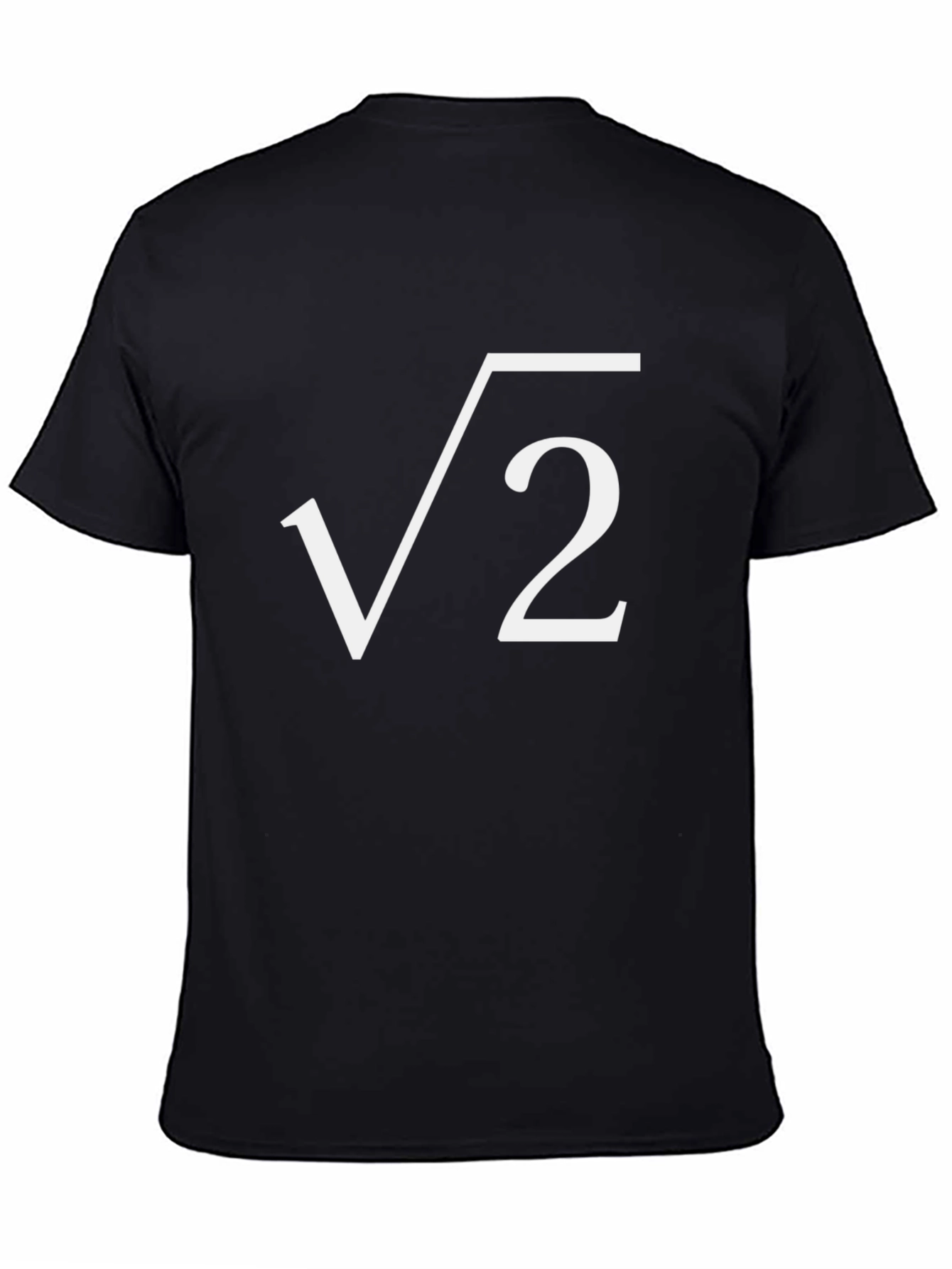 Black Square Root of 2 T-Shirt - Irrational Number Design view 4