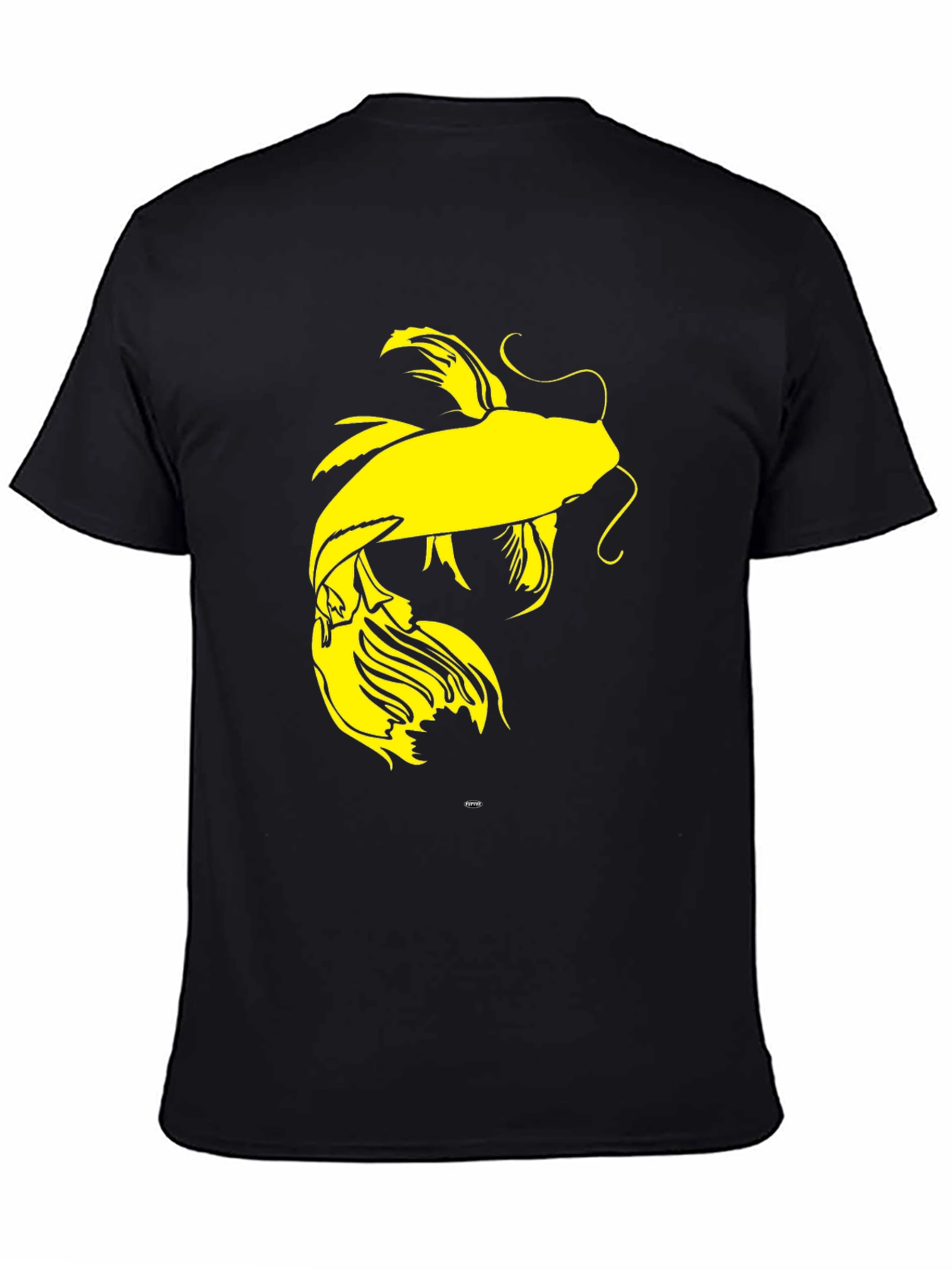 Black Koi Fish Graphic Tee - Black Cotton Blend view 4