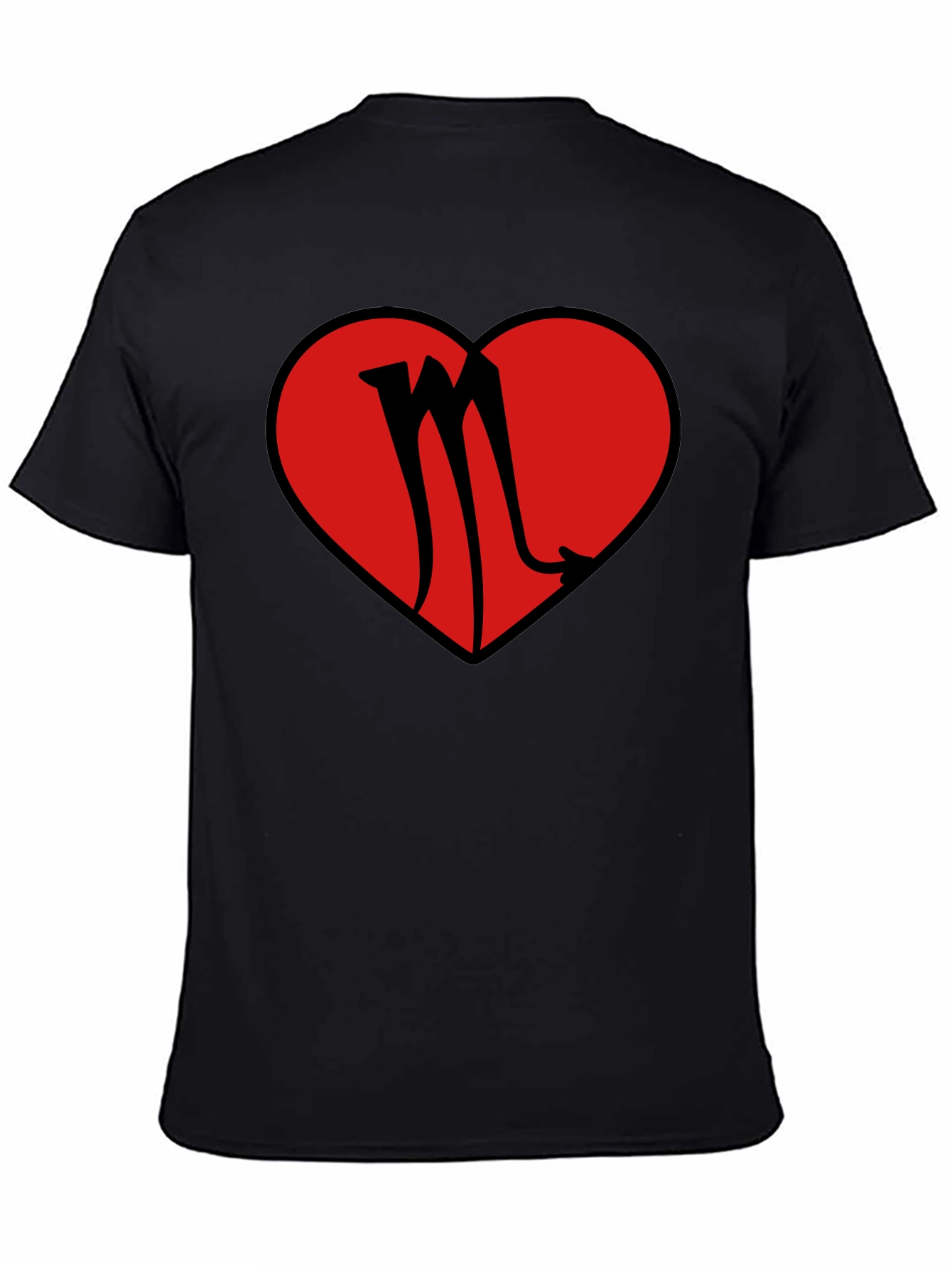 Black Scorpio Heart Graphic T-Shirt view 4